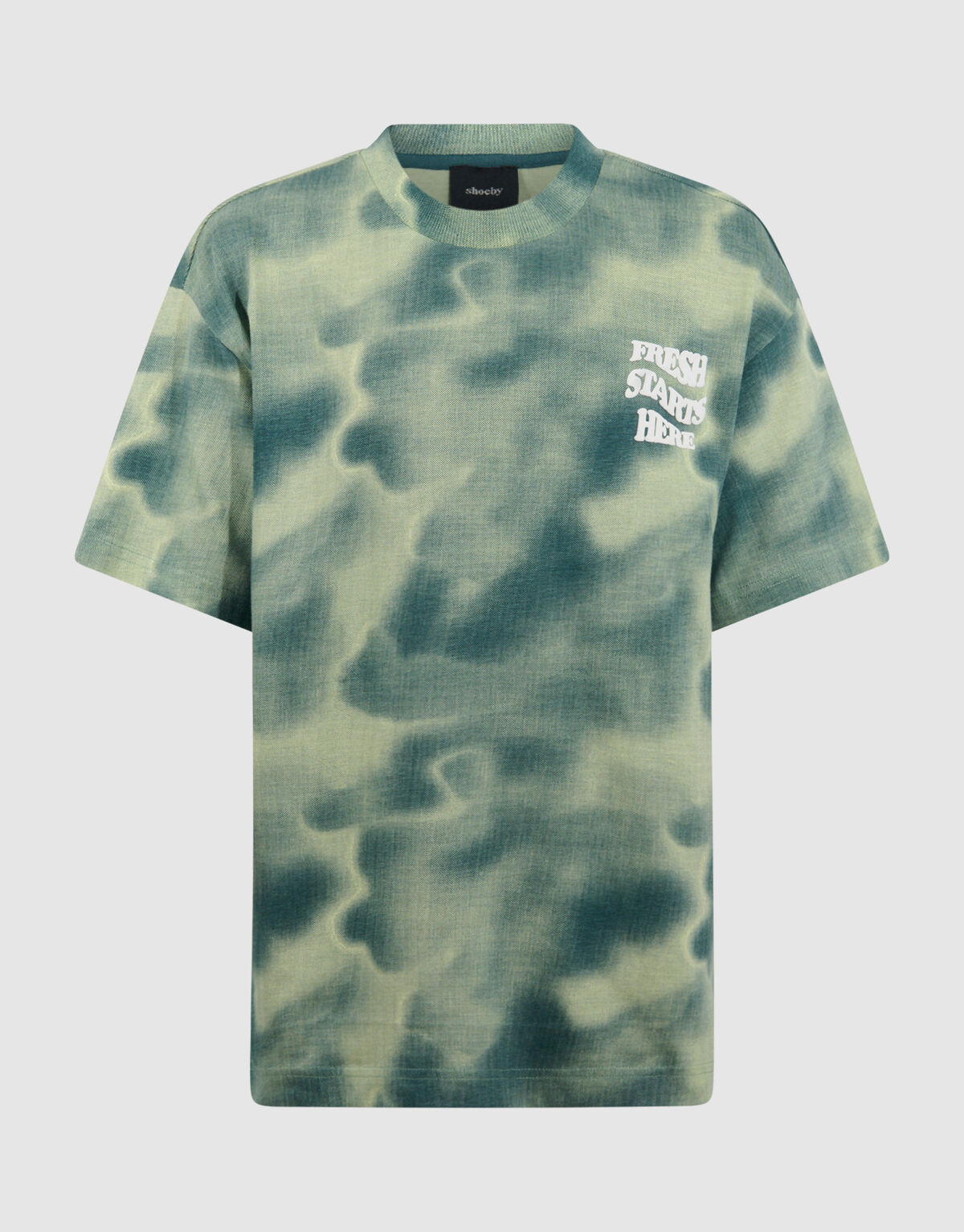 Bedrucktes entspanntes T-Shirt Gr&uuml;n SHOEBY BOYS