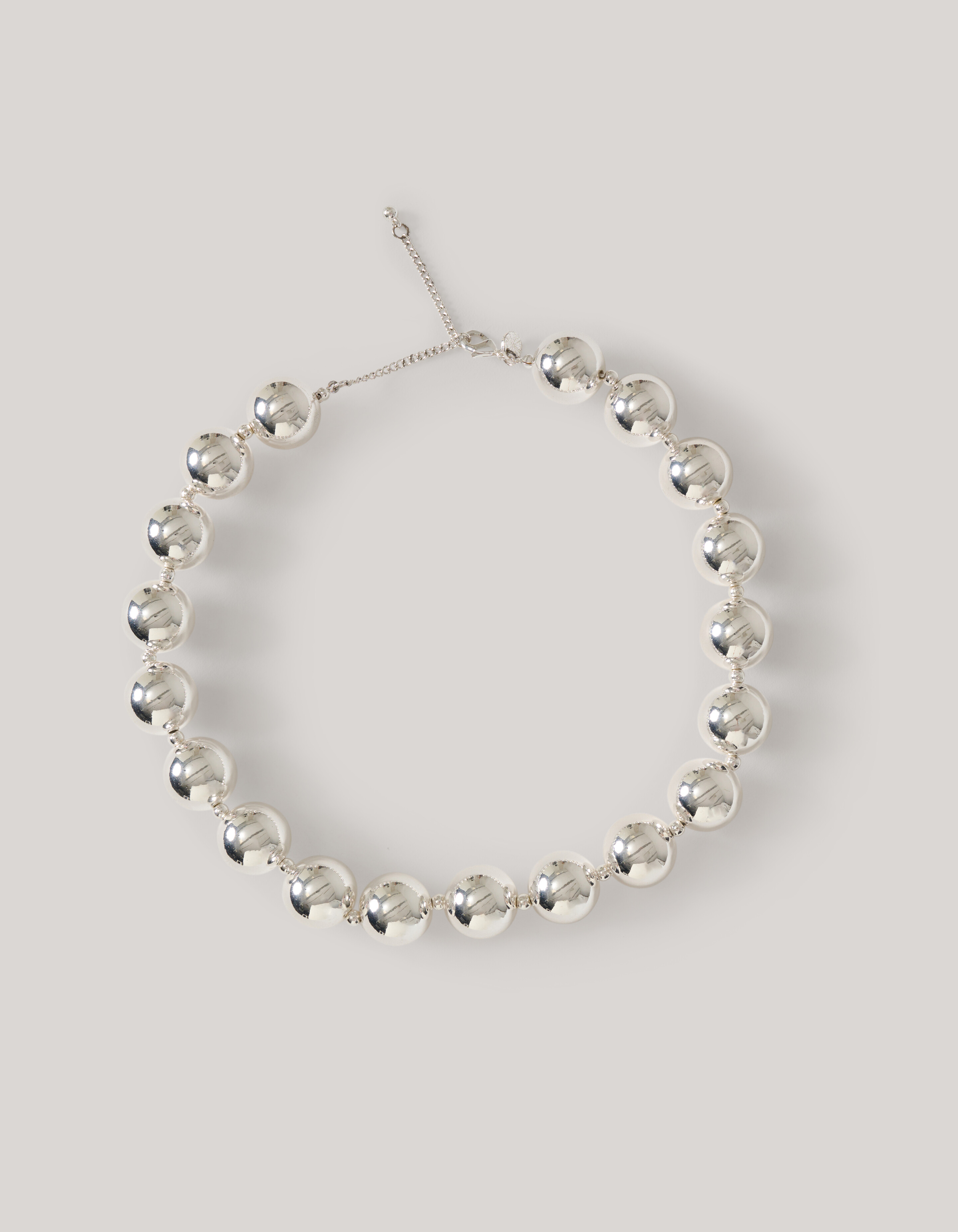 Große Perlen Halskette Silber SHOEBY ACCESSOIRES