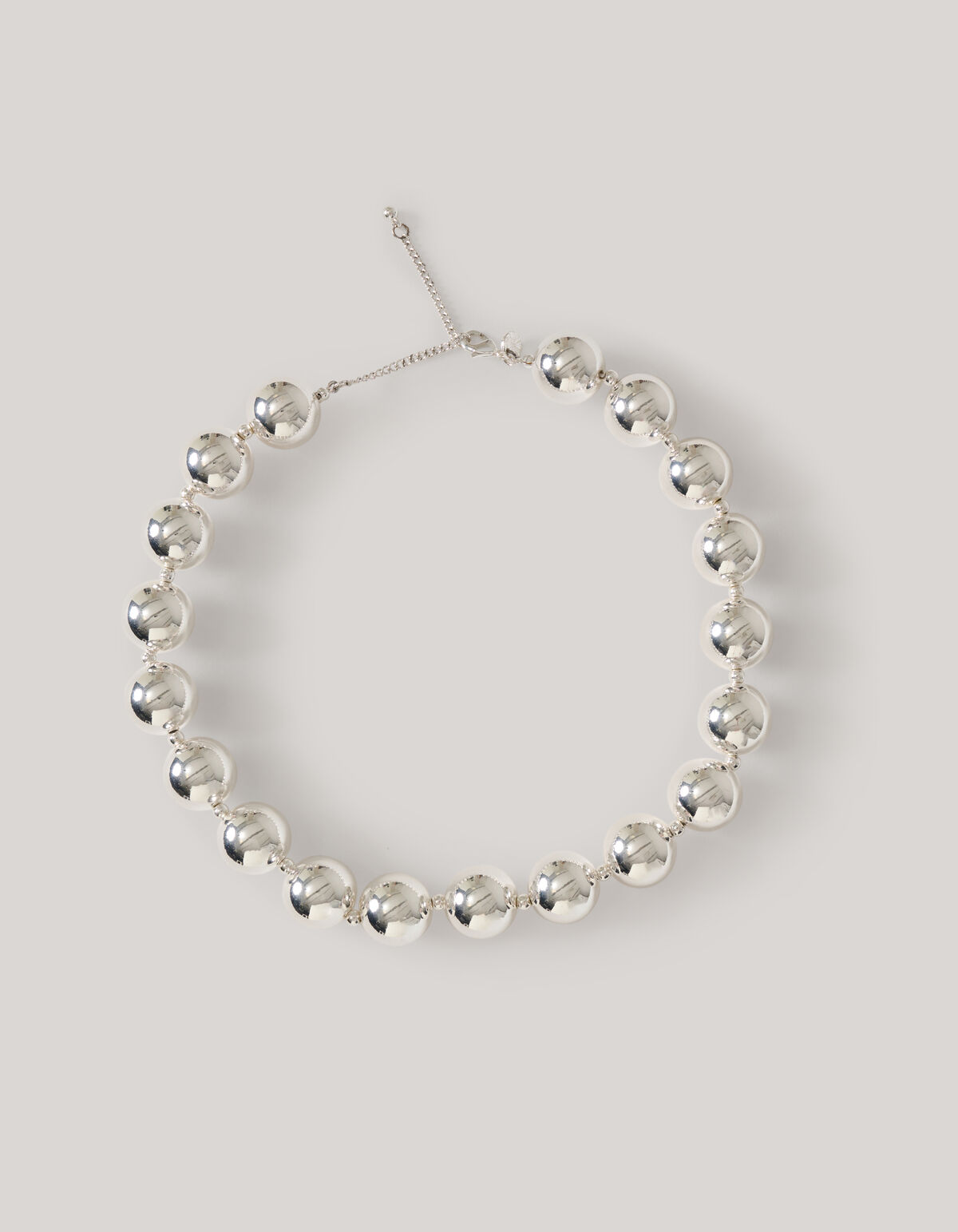 Große Perlen Halskette Silber SHOEBY ACCESSOIRES