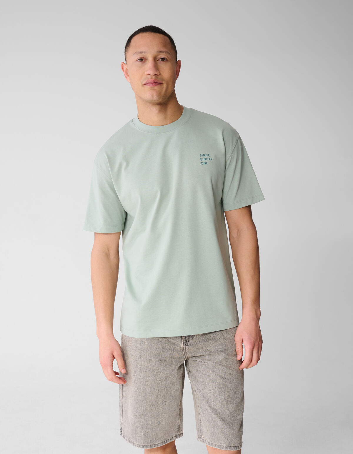 Text T-Shirt Hellgr&uuml;n SHOEBY MEN