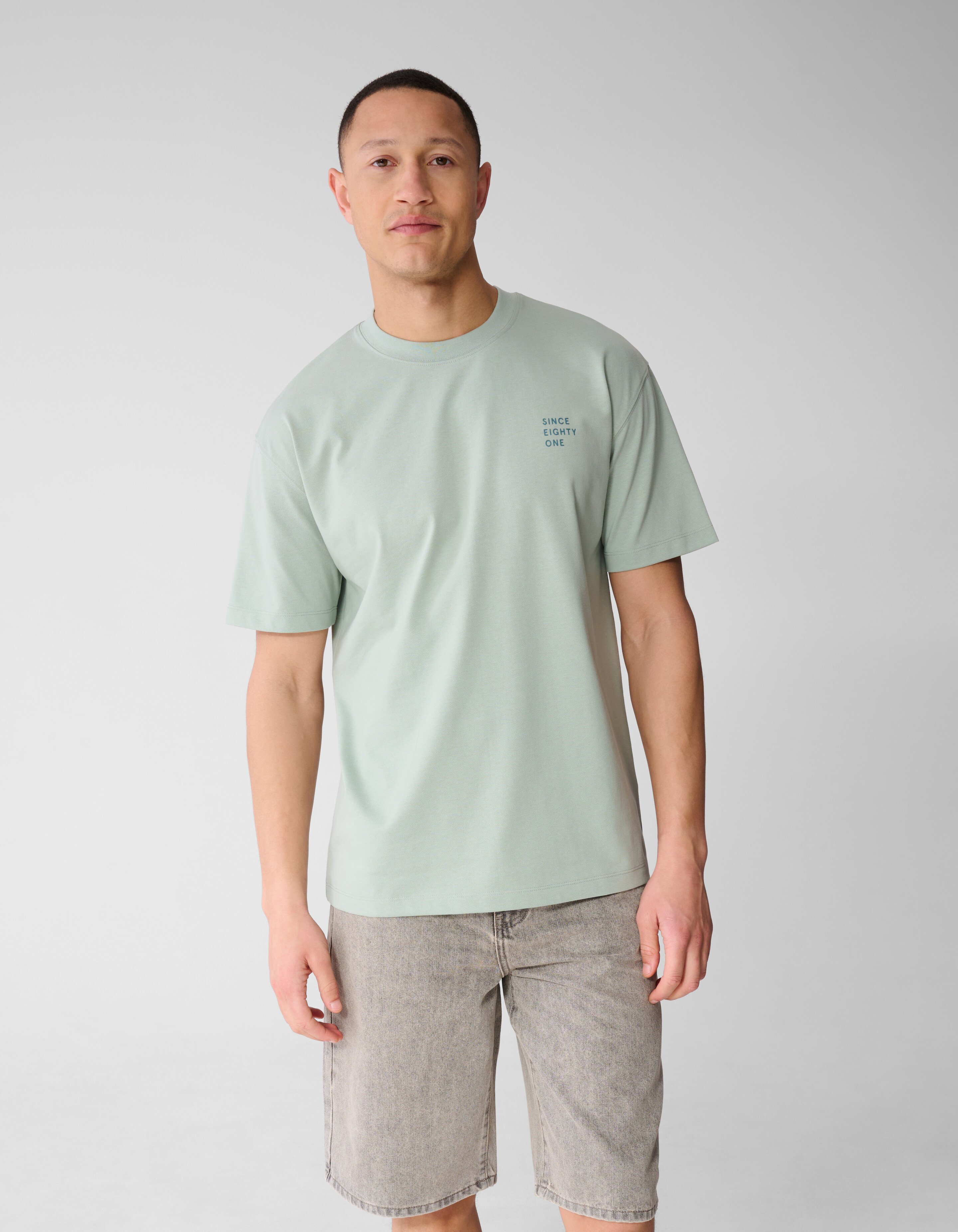 Text T-Shirt Hellgr&uuml;n SHOEBY MEN