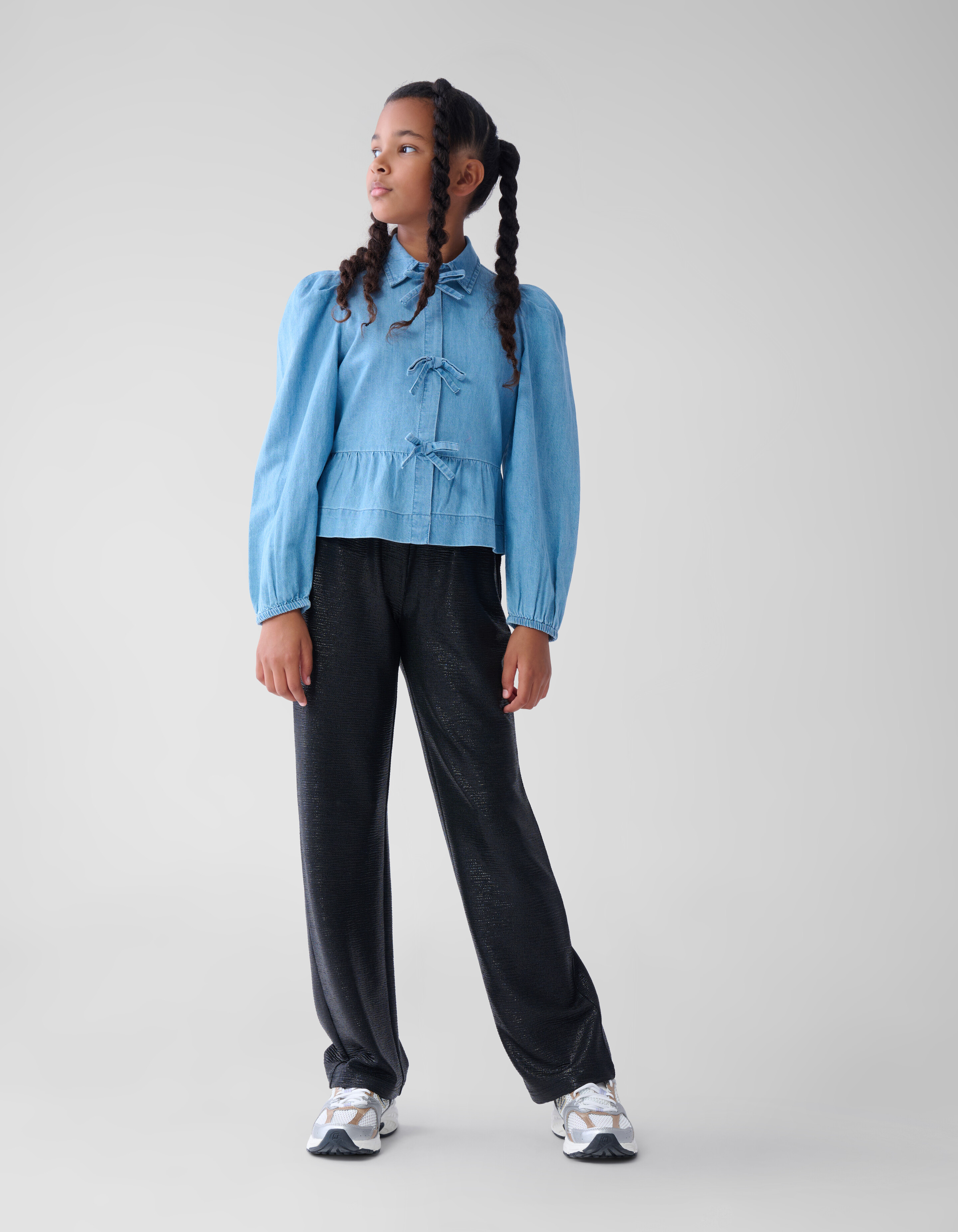 Metallische Hose mit weitem Bein Schwarz SHOEBY GIRLS