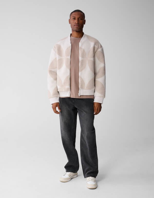 Bomberjacke mit Teddy-Logo in Off-White SHOEBY MEN