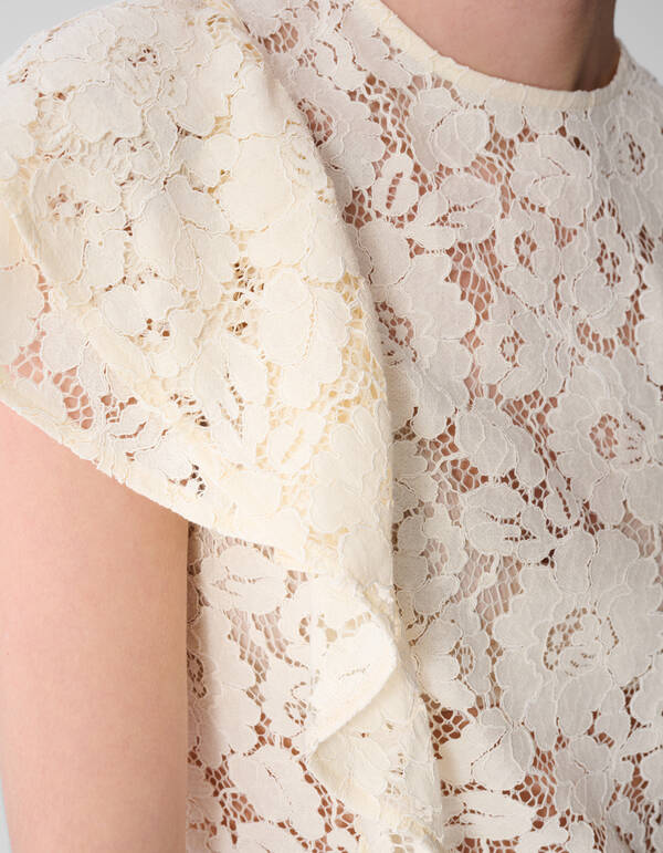 Kanten R&uuml;schentop Gebrochen Wei&szlig; SHOEBY WOMEN