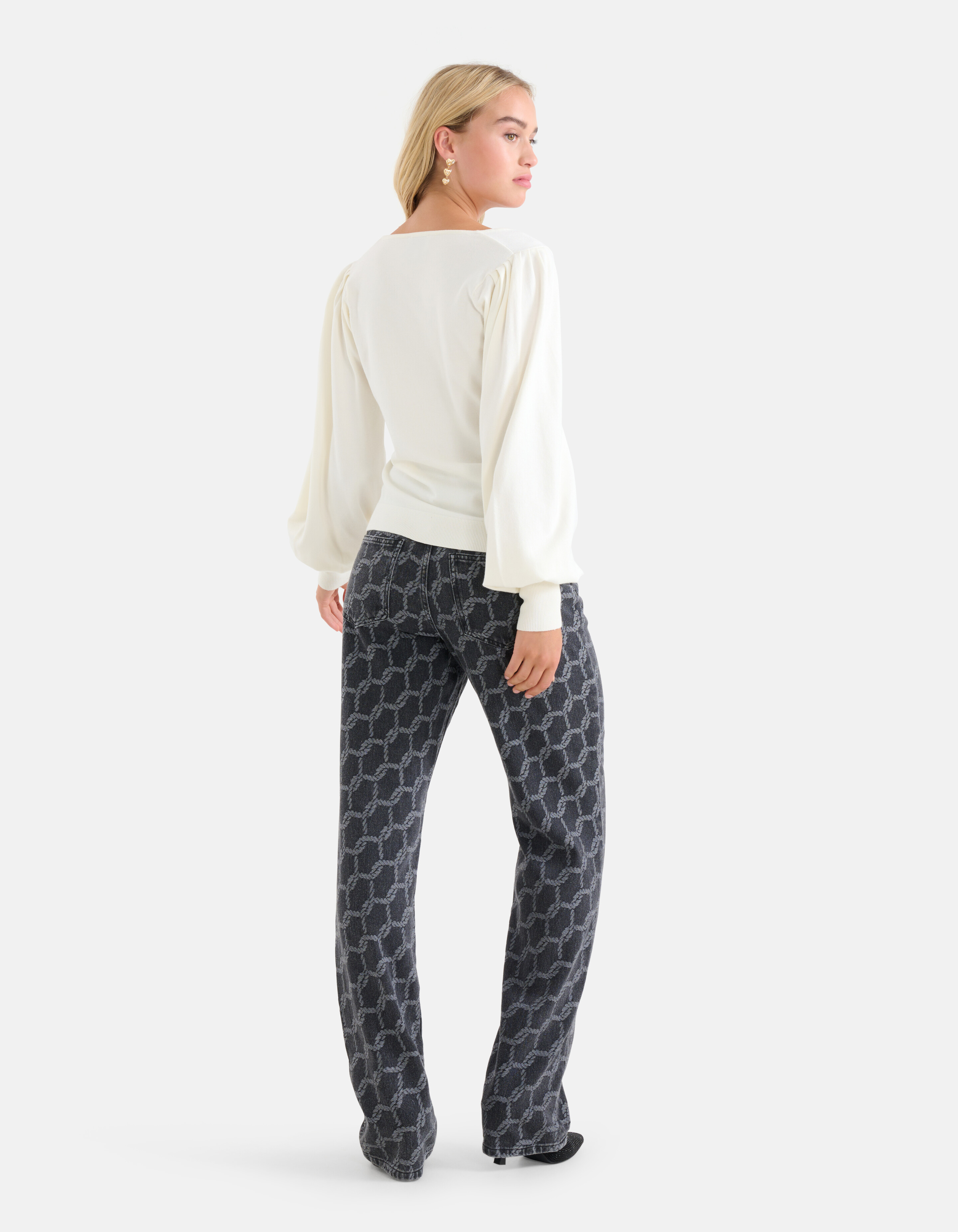 Gestrickter Pullover mit V-Ausschnitt Off White SHOEBY WOMEN