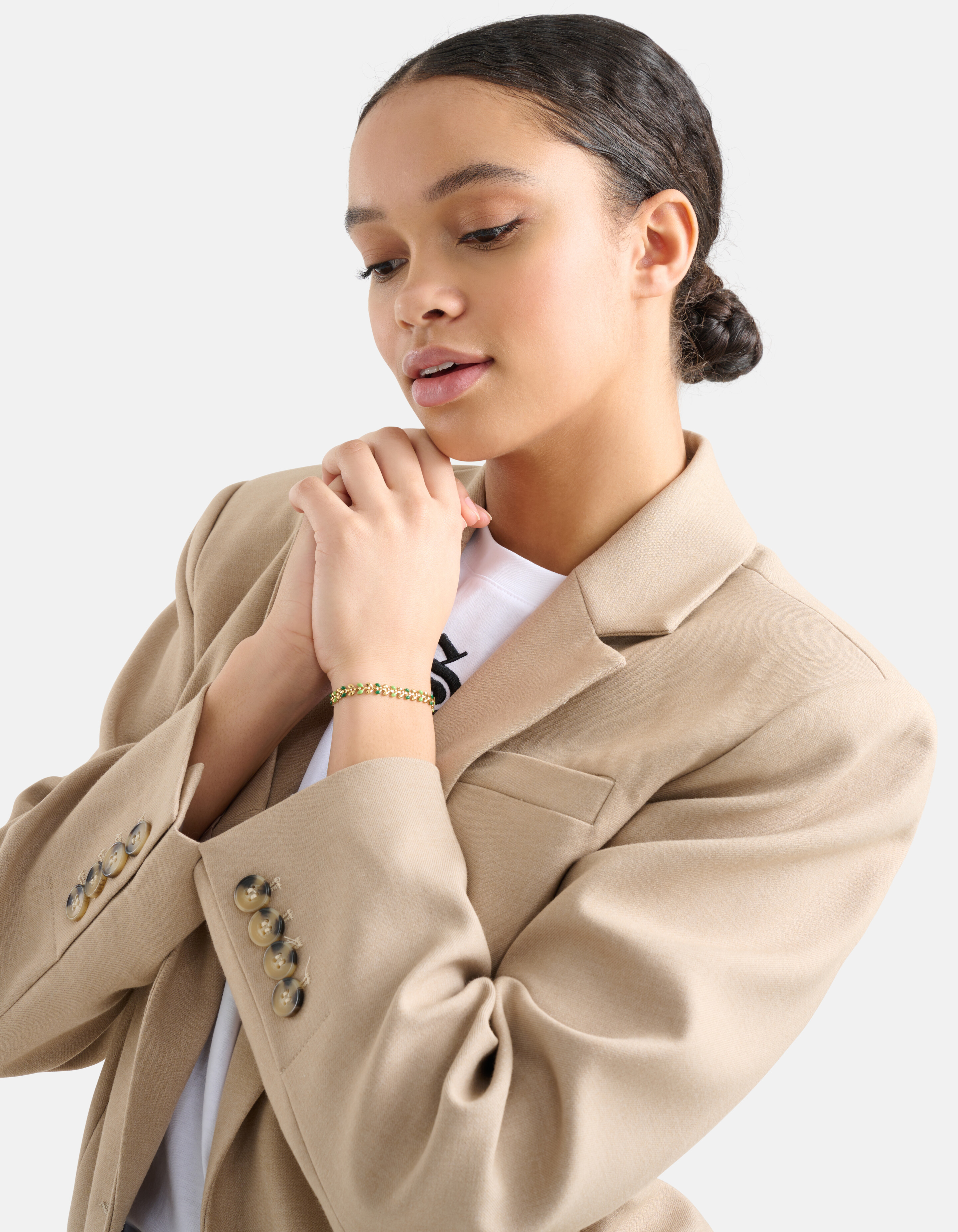 Buntes Blatt Armband Gold SHOEBY ACCESSOIRES