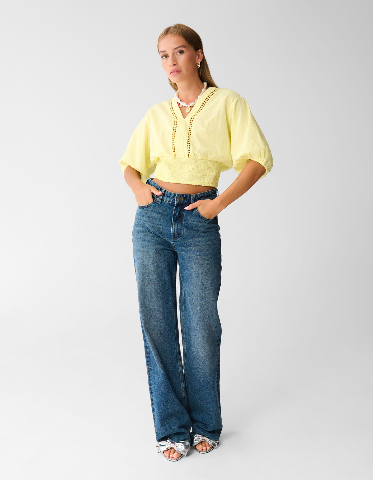 Weit geschnittene Jeans Extra Lang Dunkelblau SHOEBY WOMEN
