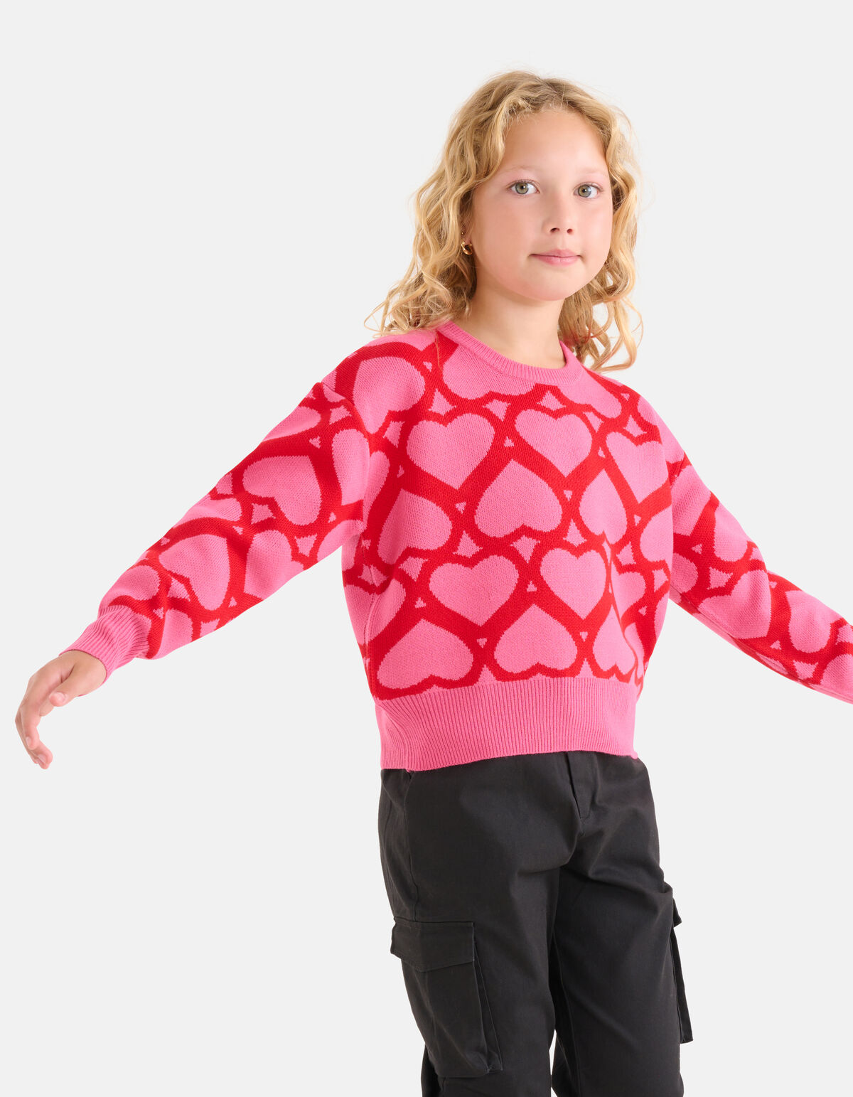 Bedruckter Jacquard-Pullover Rosa SHOEBY GIRLS