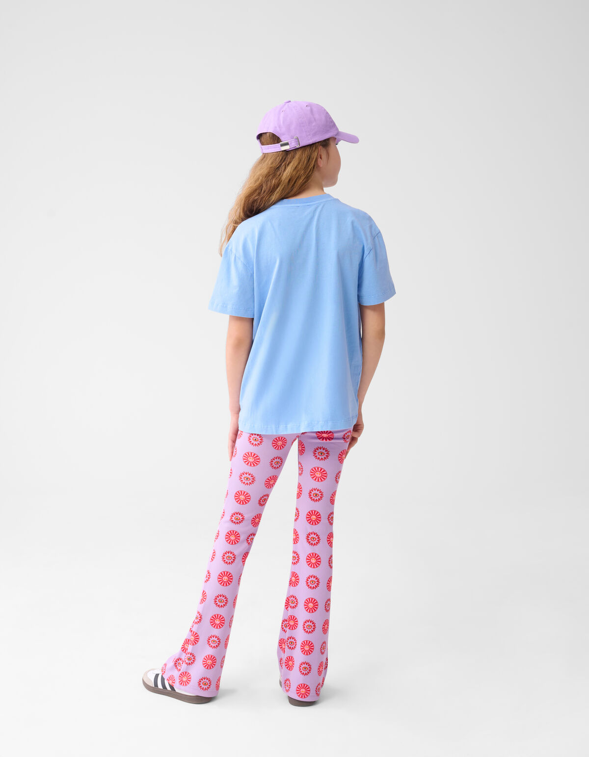 Bedruckte ausgestellte Rippenleggings Light Purple SHOEBY GIRLS