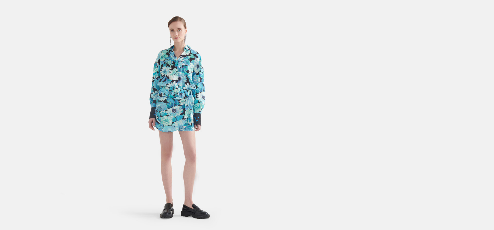 Skort mit Blumenmuster Blau SHOEBY WOMEN