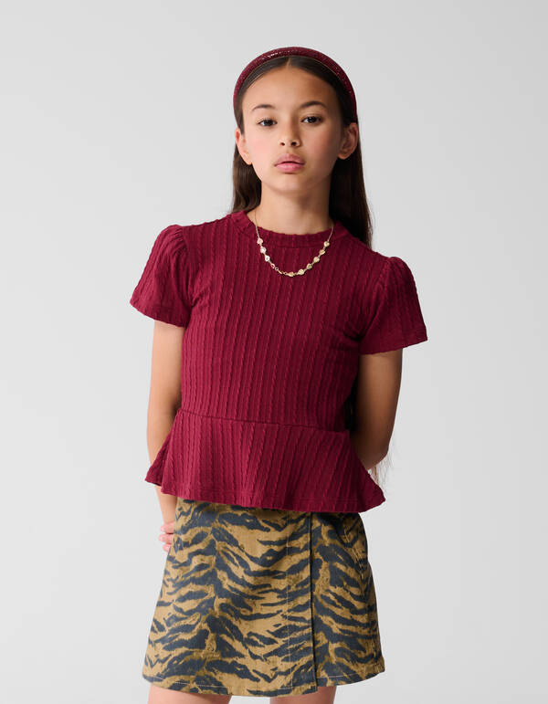 Schößchen-Top Dunkelrot SHOEBY GIRLS