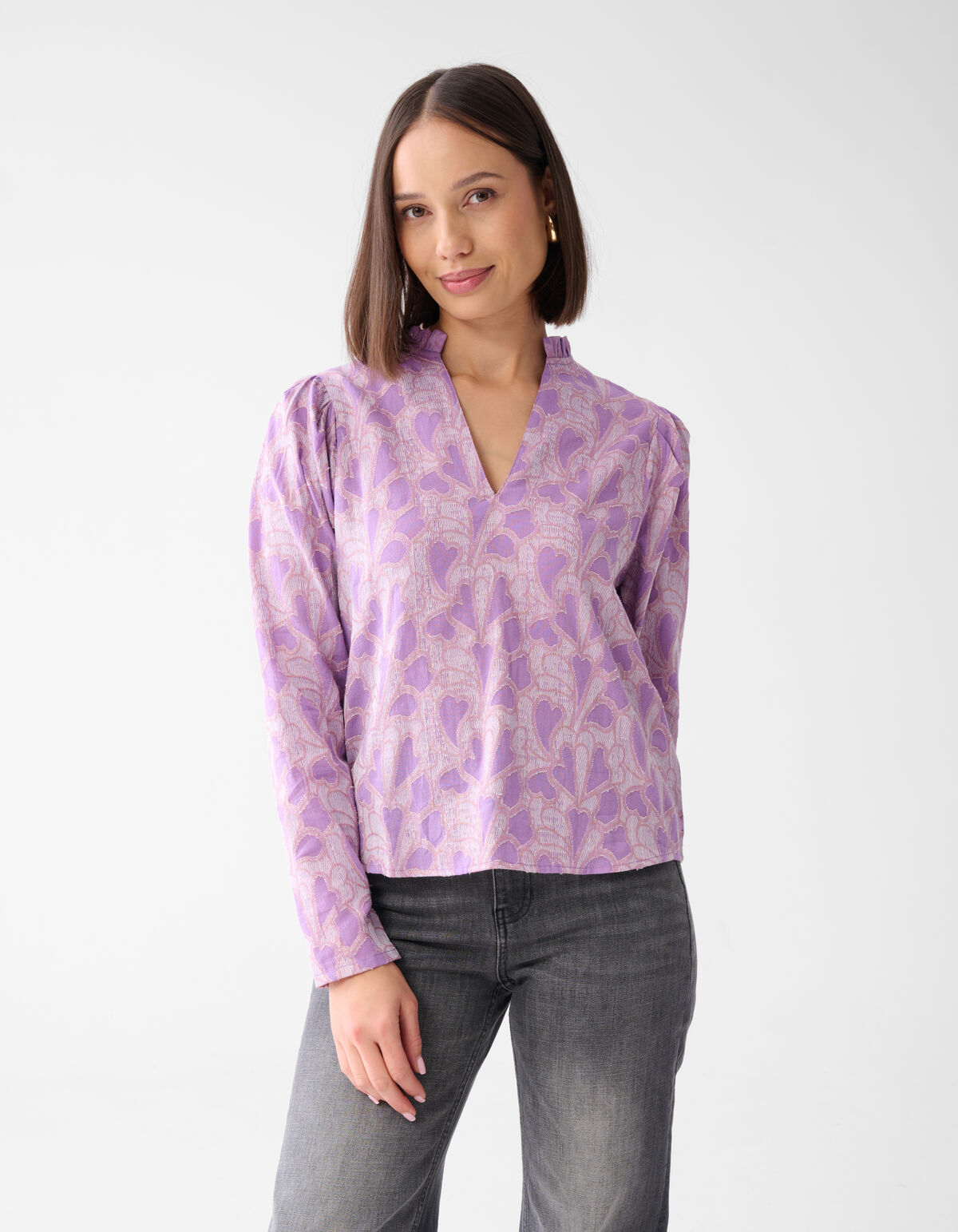 Lurex Herz Bluse Lila SHOEBY WOMEN