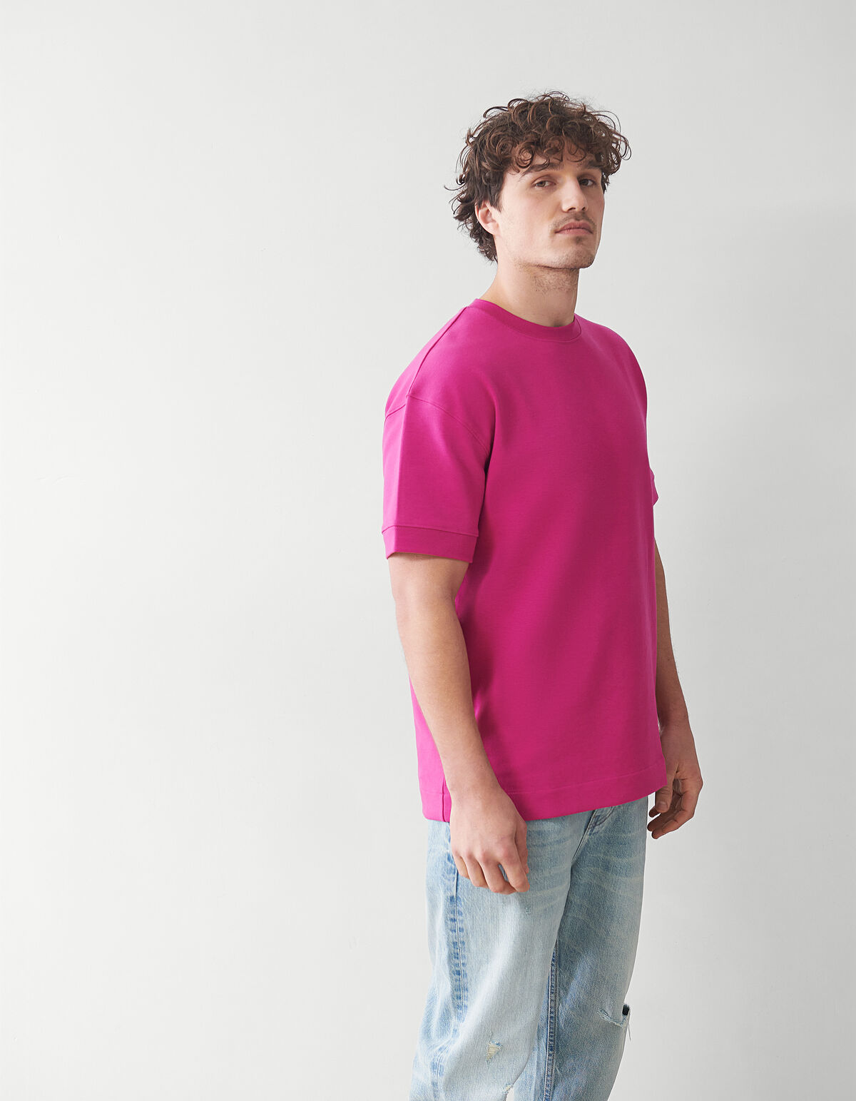 Relaxed Fit T-shirt Dunkelrosa SHOEBY MEN