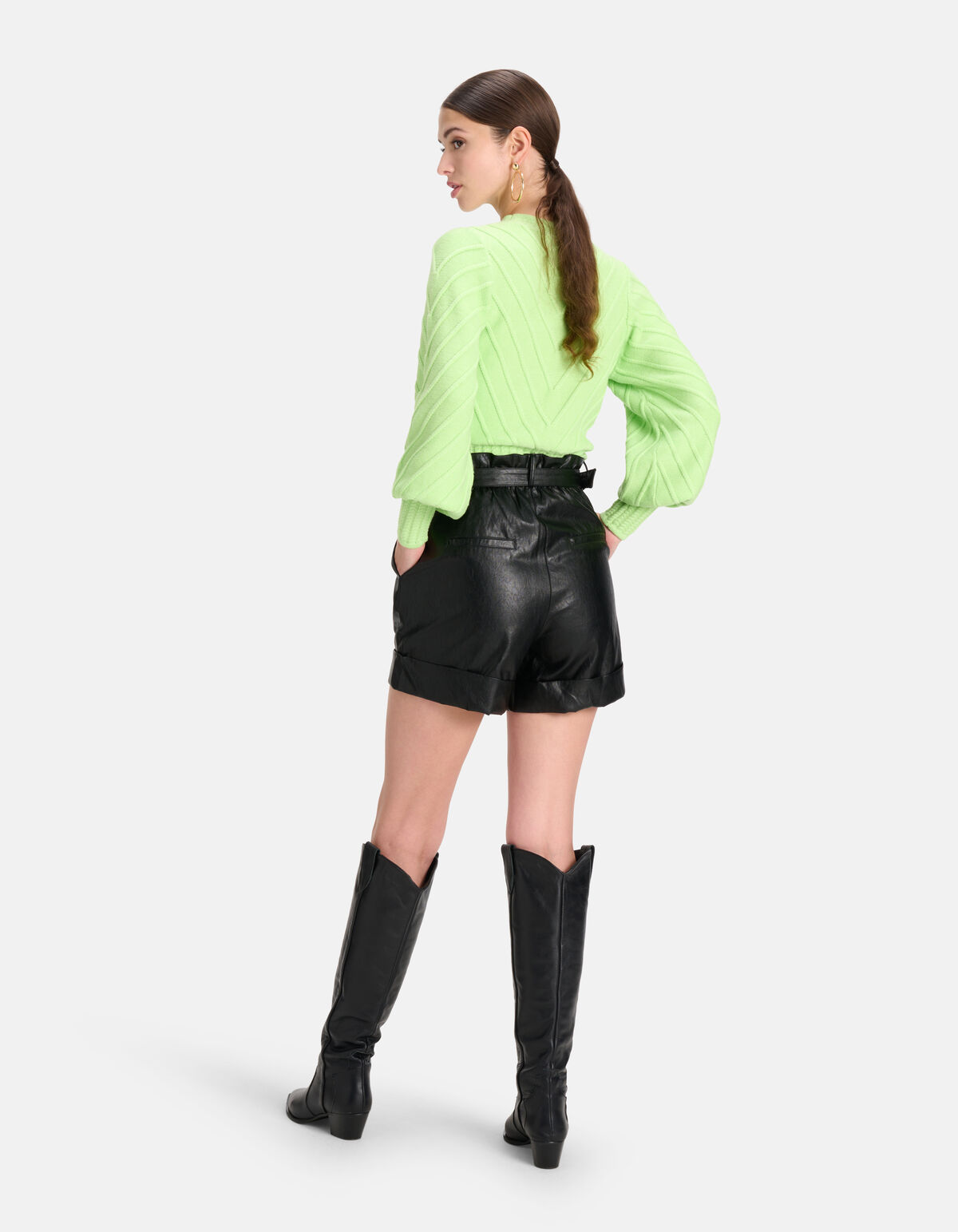 Diagonaler Pullover Lime Green SHOEBY WOMEN