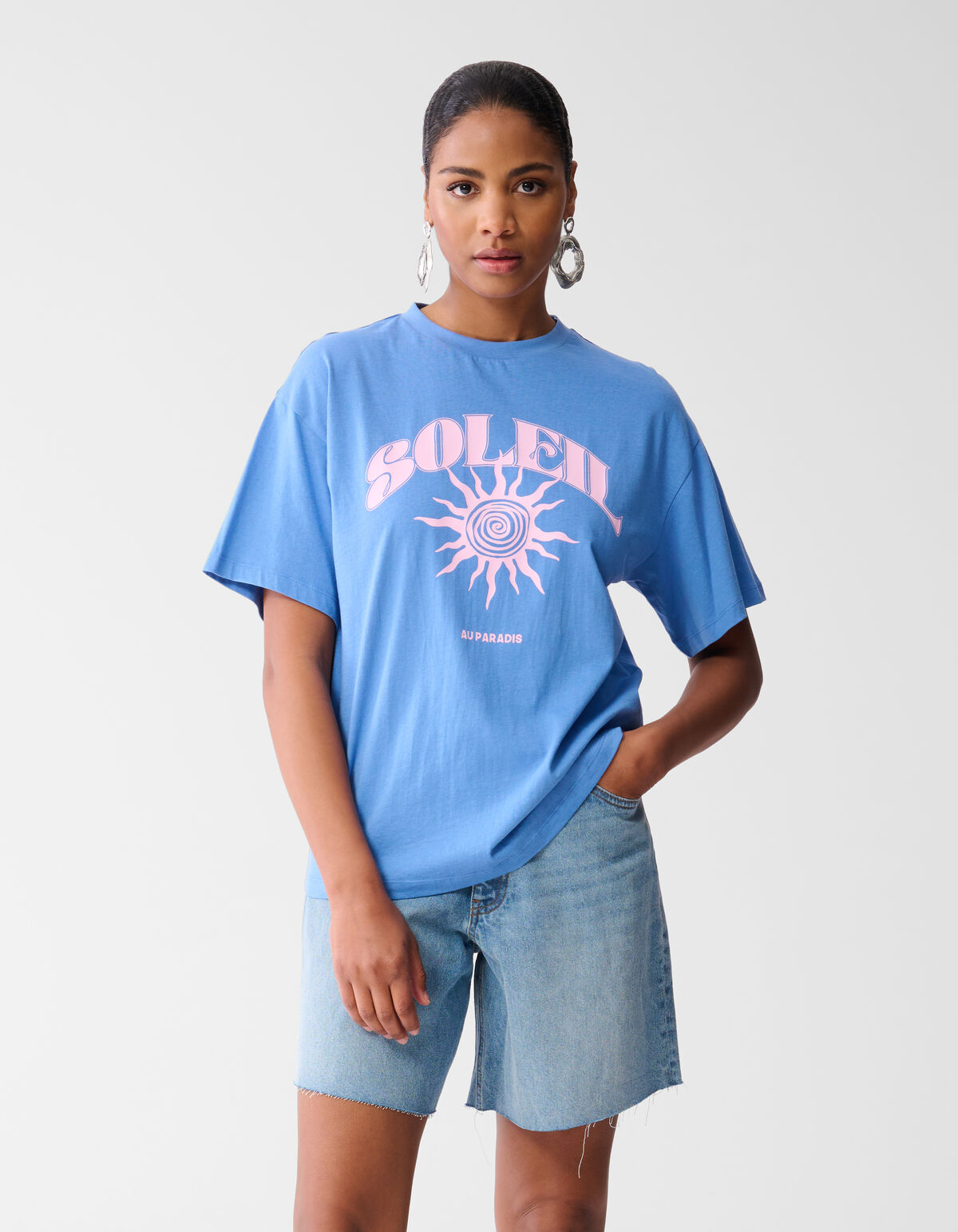 Soleil Kunstwerk T-shirt Blau SHOEBY WOMEN