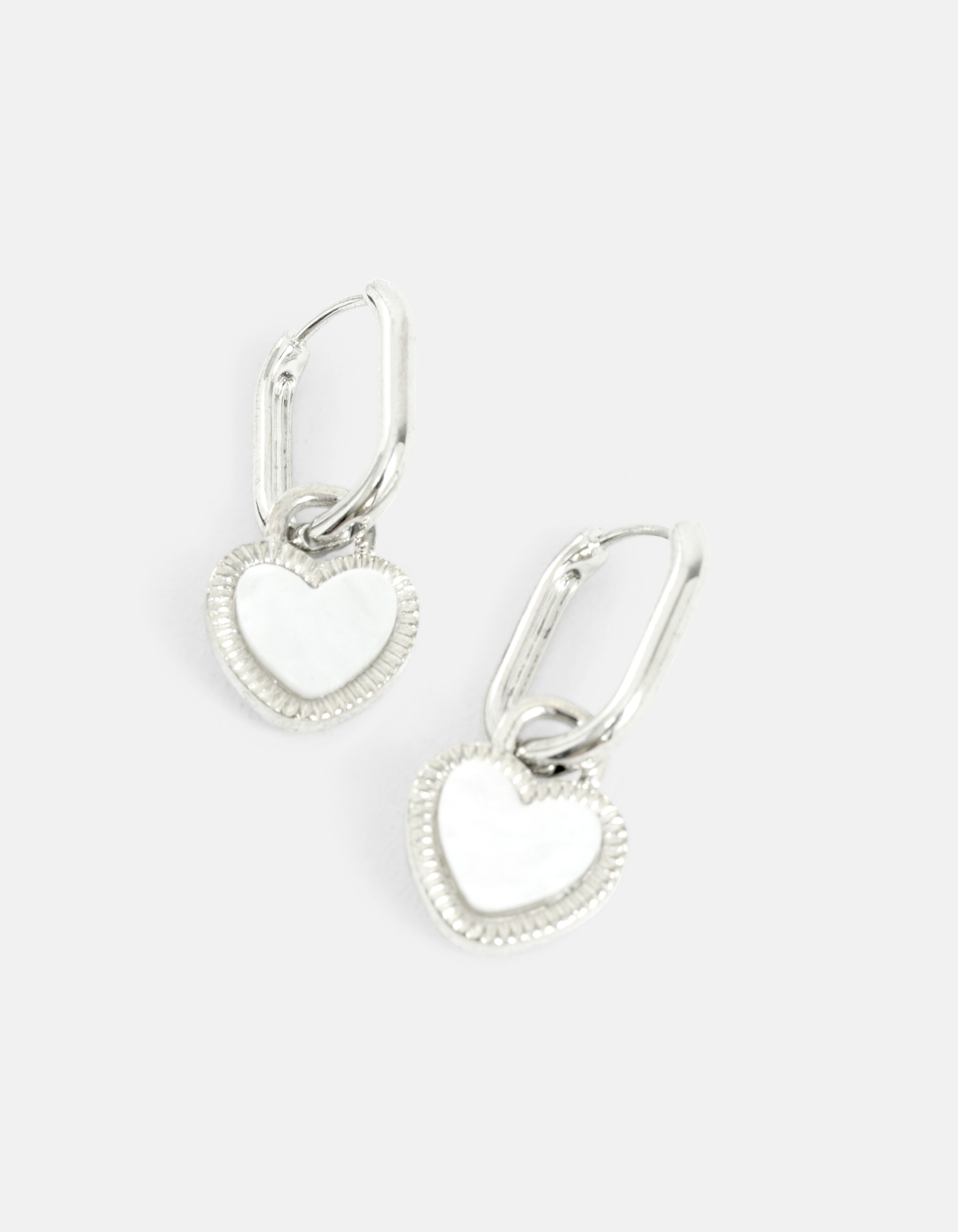 Zweifarbige Herz-Ohrringe Silber SHOEBY ACCESSOIRES
