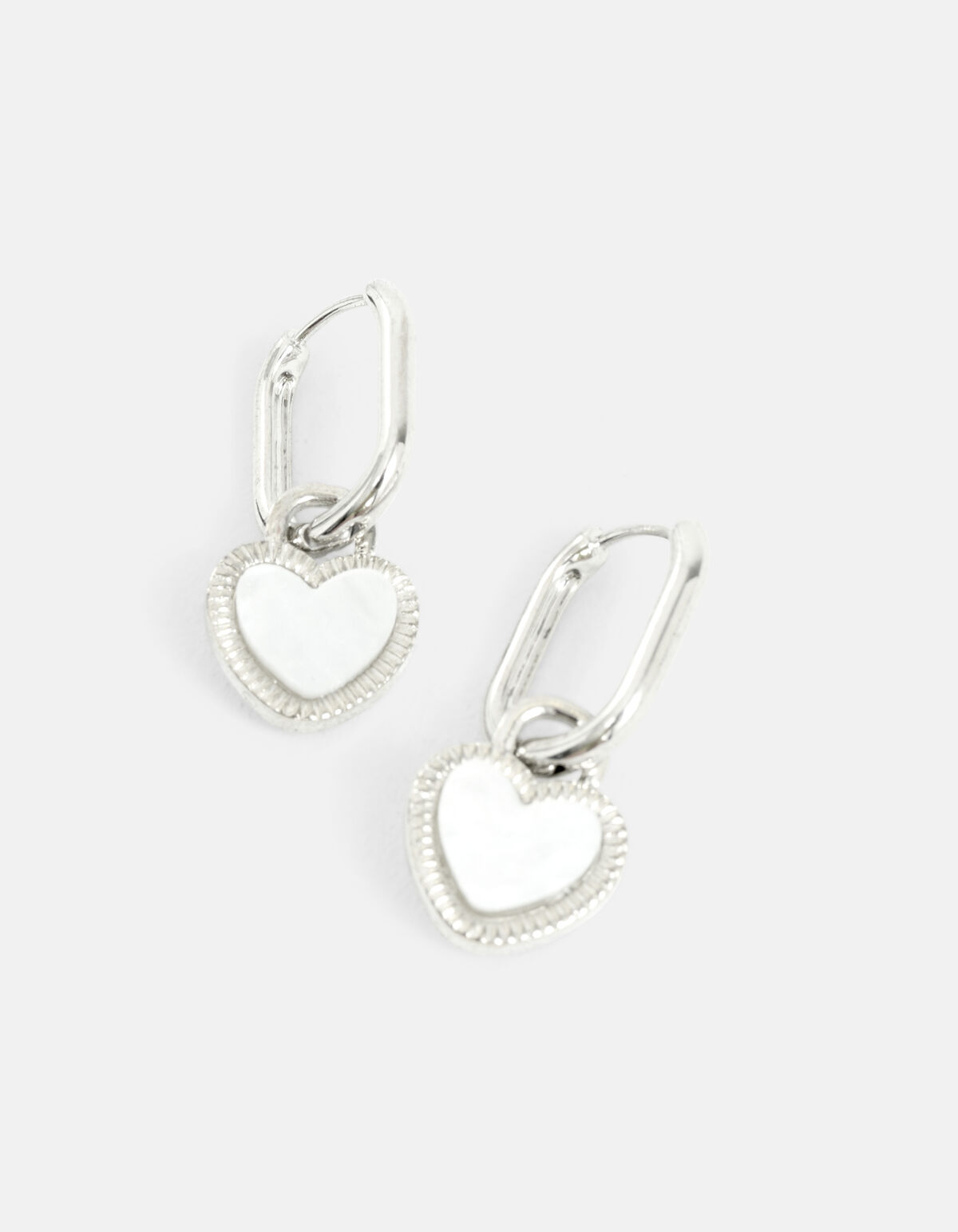 Zweifarbige Herz-Ohrringe Silber SHOEBY ACCESSOIRES