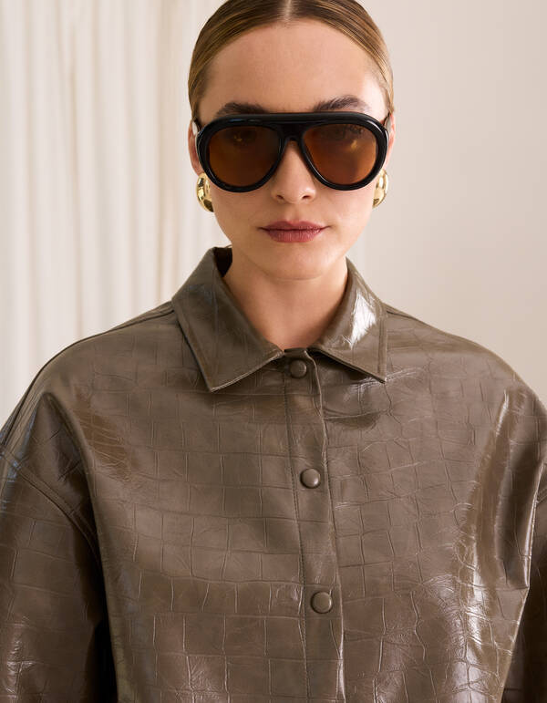 Krokodilbluse Dunkelgrün von Mieke SHOEBY WOMEN