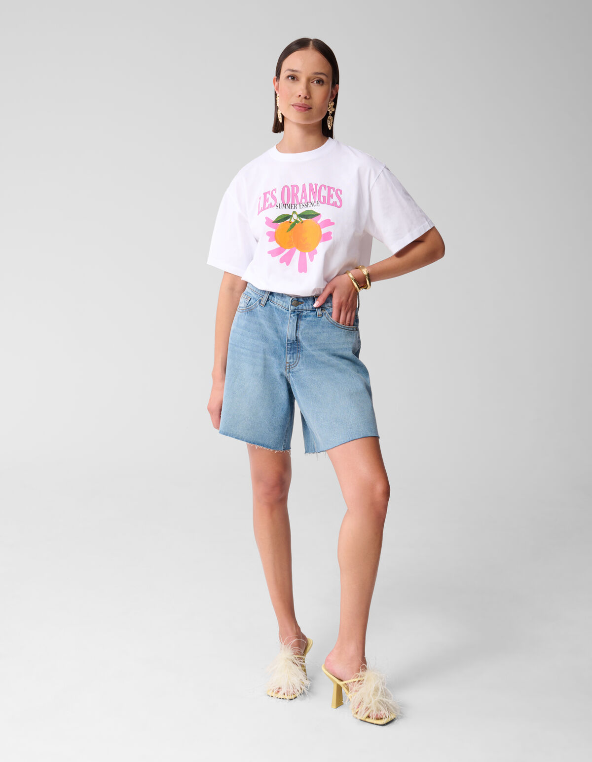 Oversized Les Oranges T-Shirt White SHOEBY WOMEN