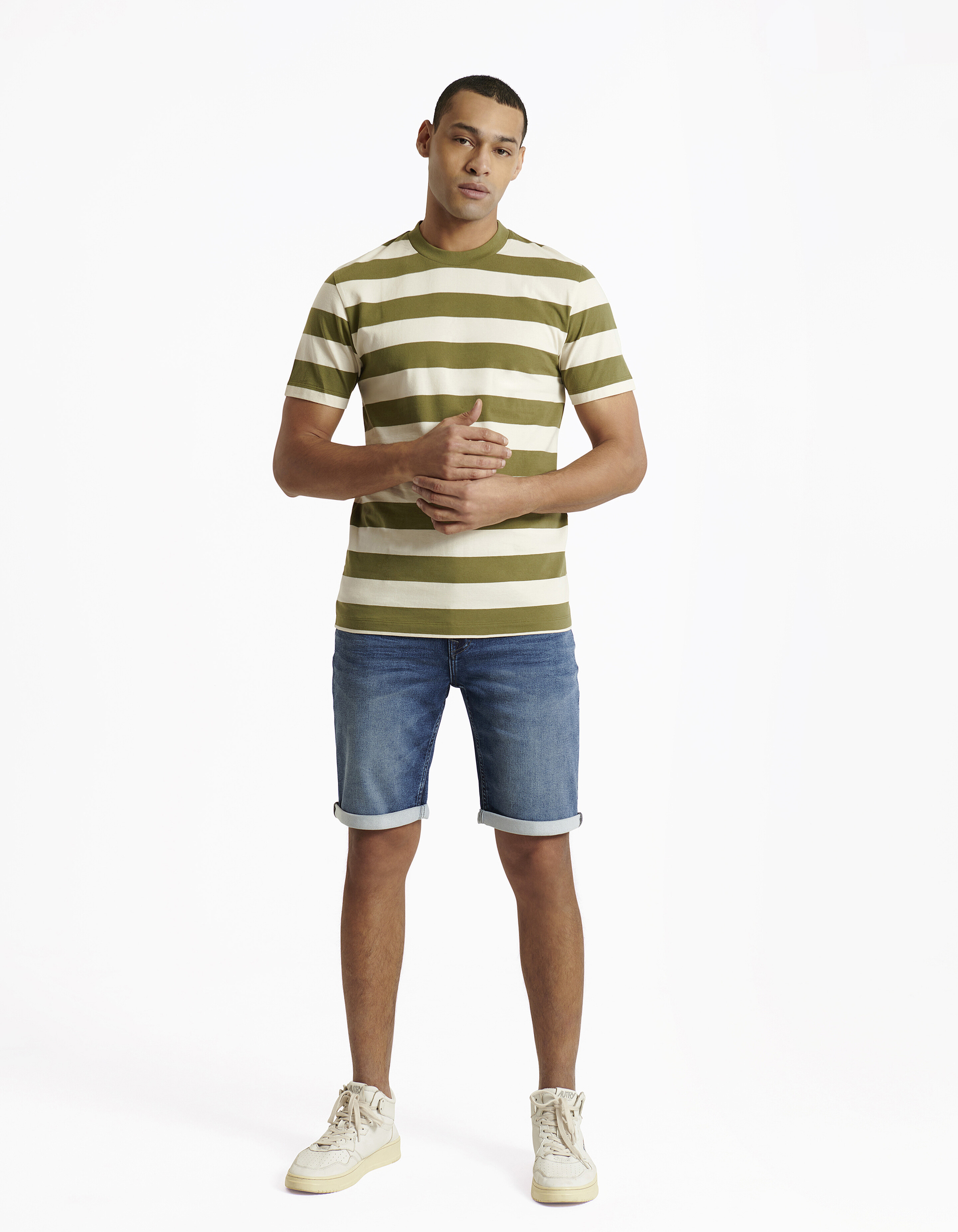 Gestreiftes T-shirt Grün SHOEBY MEN