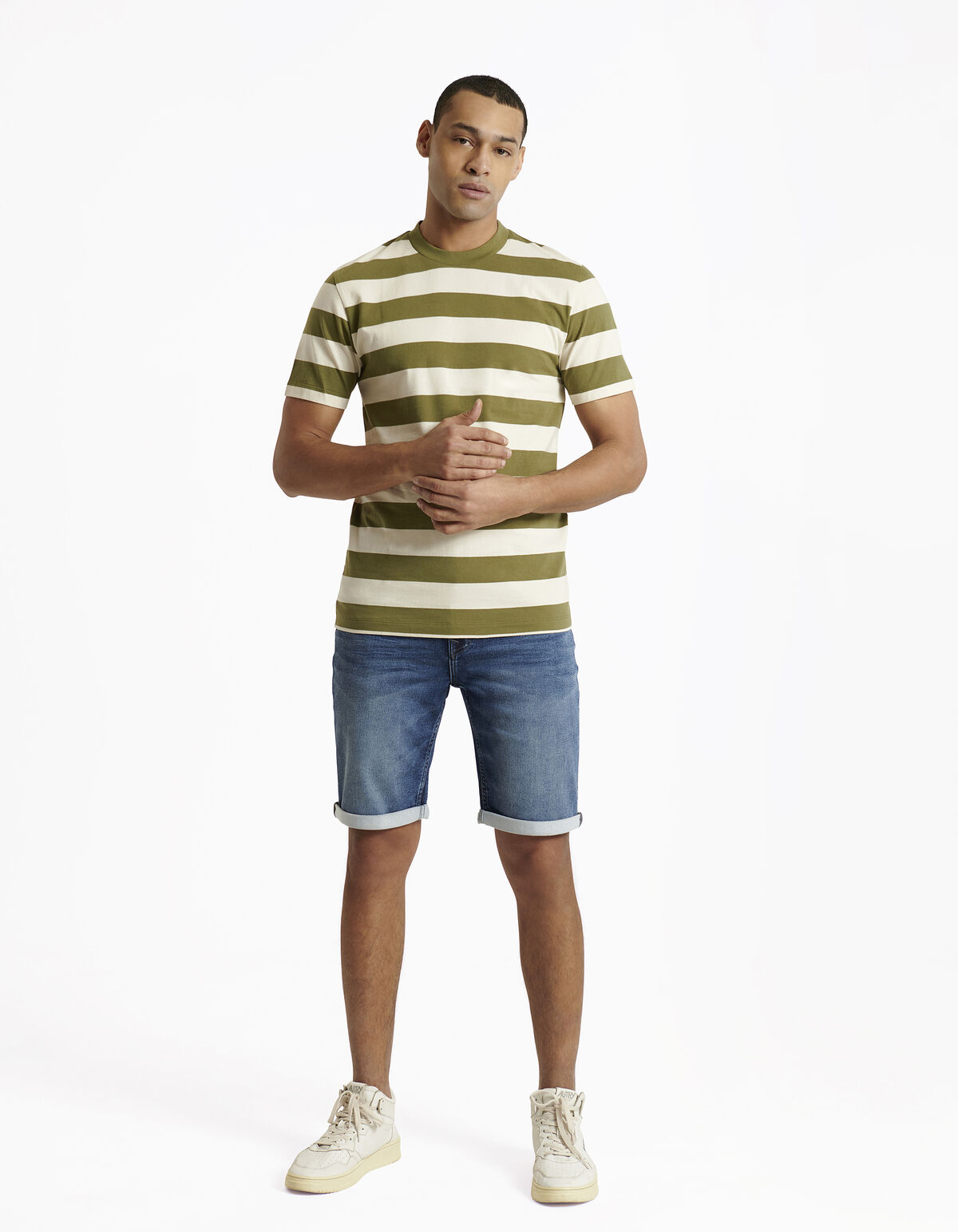 Gestreiftes T-shirt Grün SHOEBY MEN