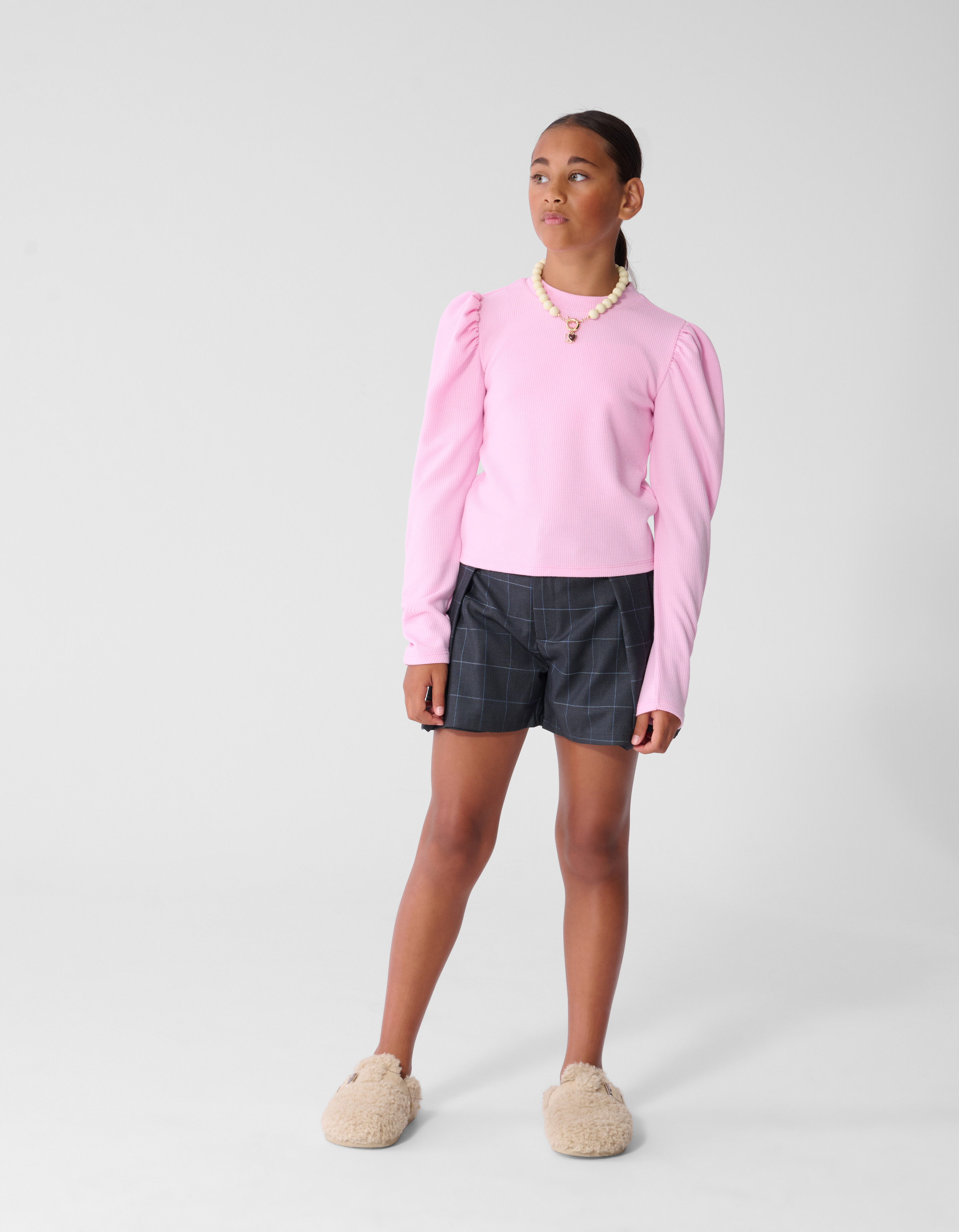 Zachte Pofmouwen Longsleeve Top Roze SHOEBY GIRLS