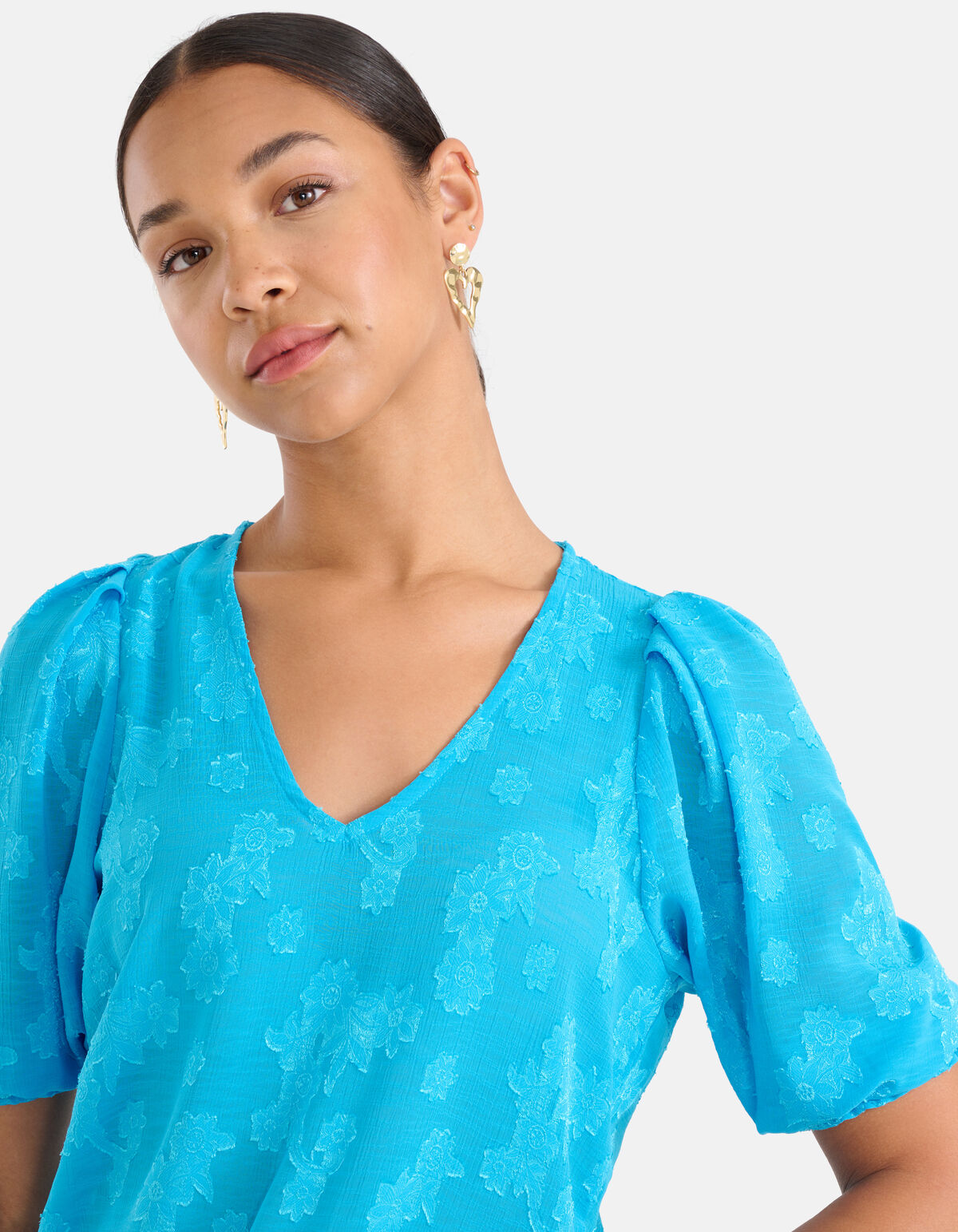 Chiffon-Top Blau SHOEBY WOMEN