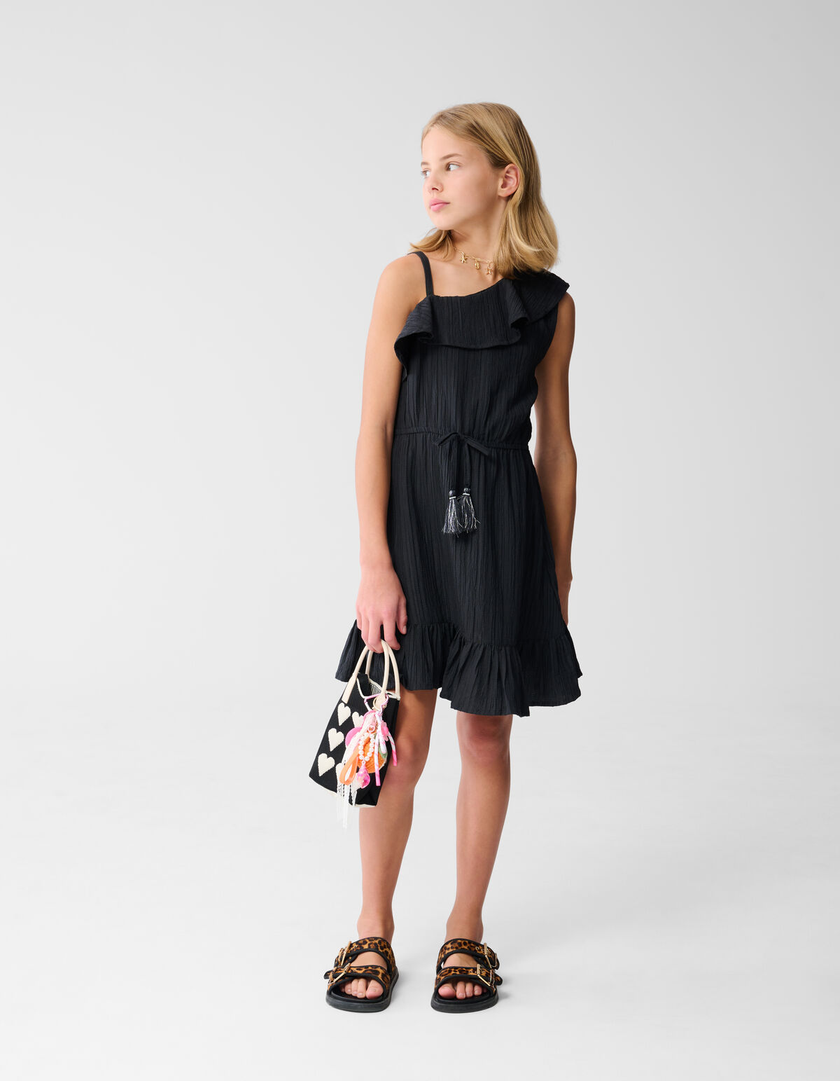 One Shoulder Kleid Dunkelgrau SHOEBY GIRLS