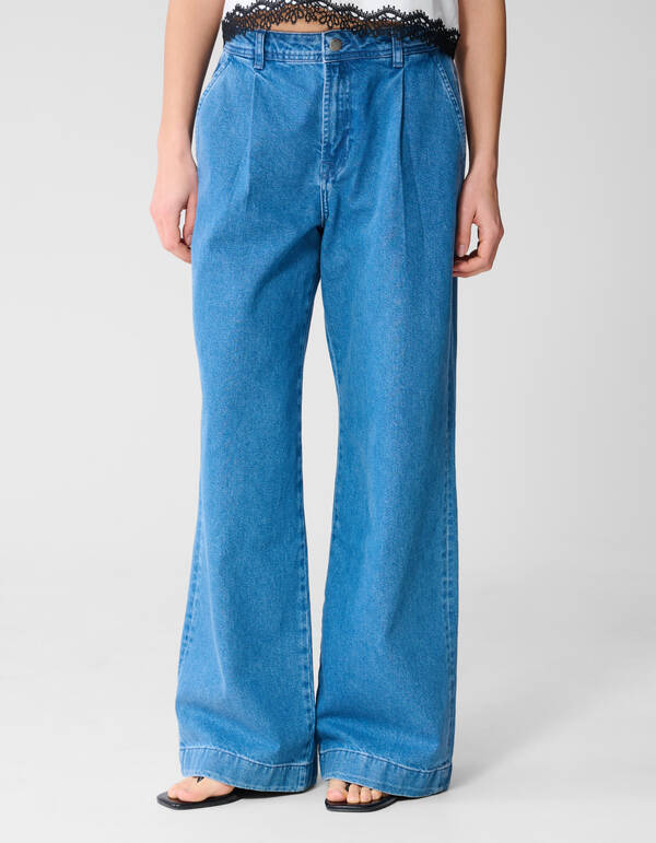 Faltenhose mit weitem Bein, Mediumstone SHOEBY WOMEN