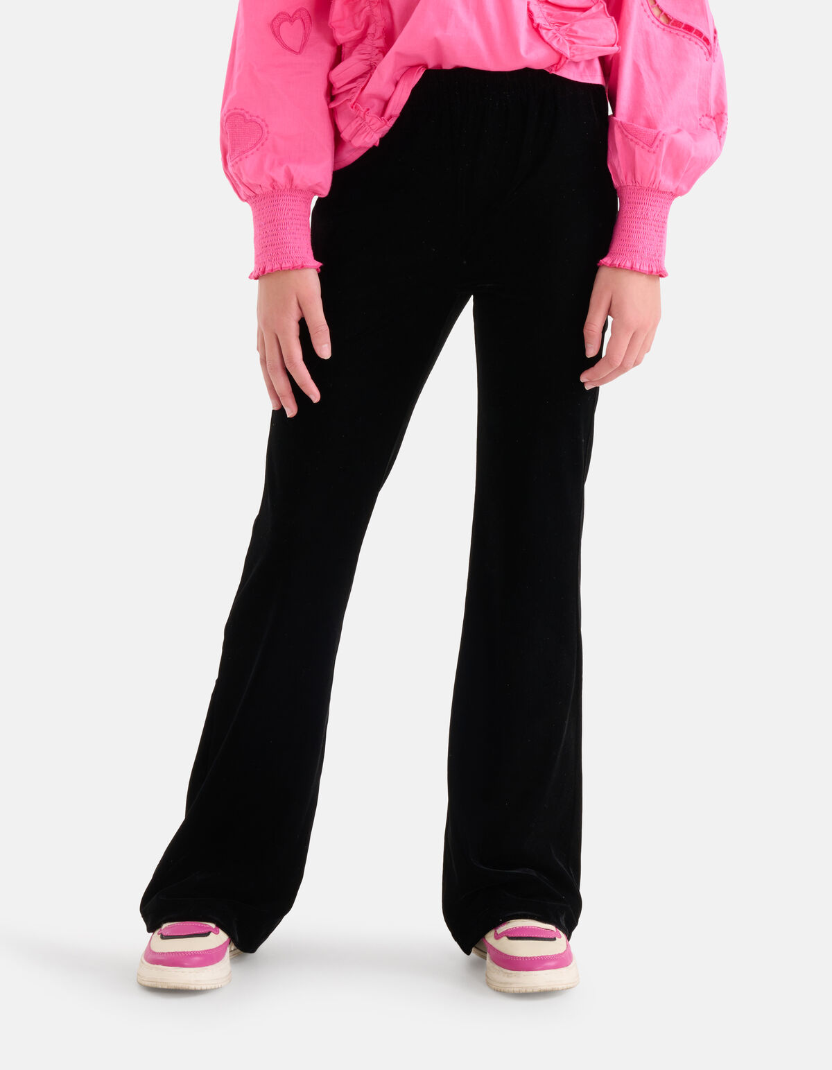 Schlaghose aus Samt Schwarz SHOEBY GIRLS