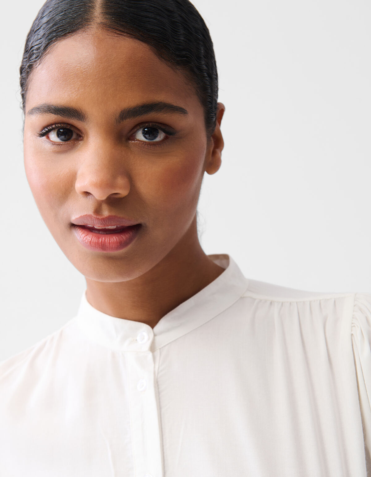 Cord-Stickerei Bluse Gebroken Wit SHOEBY WOMEN