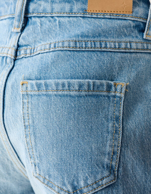 Zerst&ouml;rte Straight Leg Jeans Blauw SHOEBY GIRLS