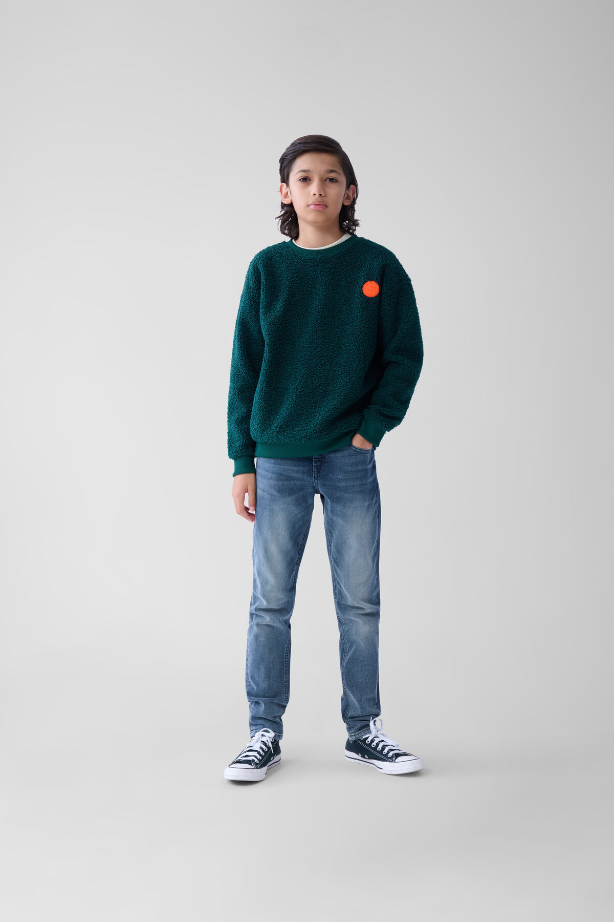 Teddy-Pullover Dunkelgrün SHOEBY BOYS