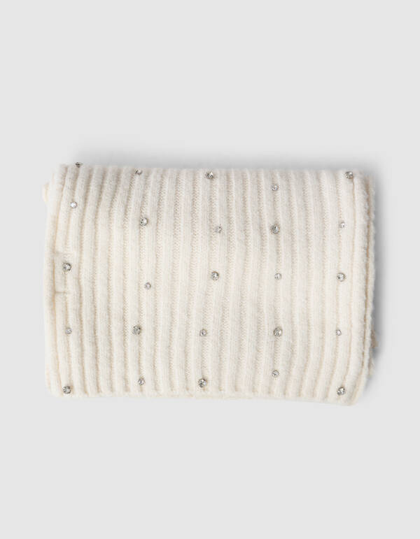 Gerippter Strassschal in gebrochenem Weiß SHOEBY ACCESSOIRES