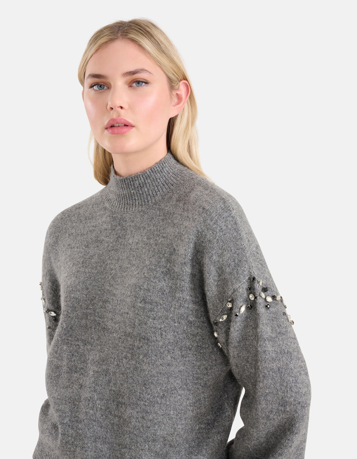 Nieten-Pullover Dunkelgrau SHOEBY WOMEN