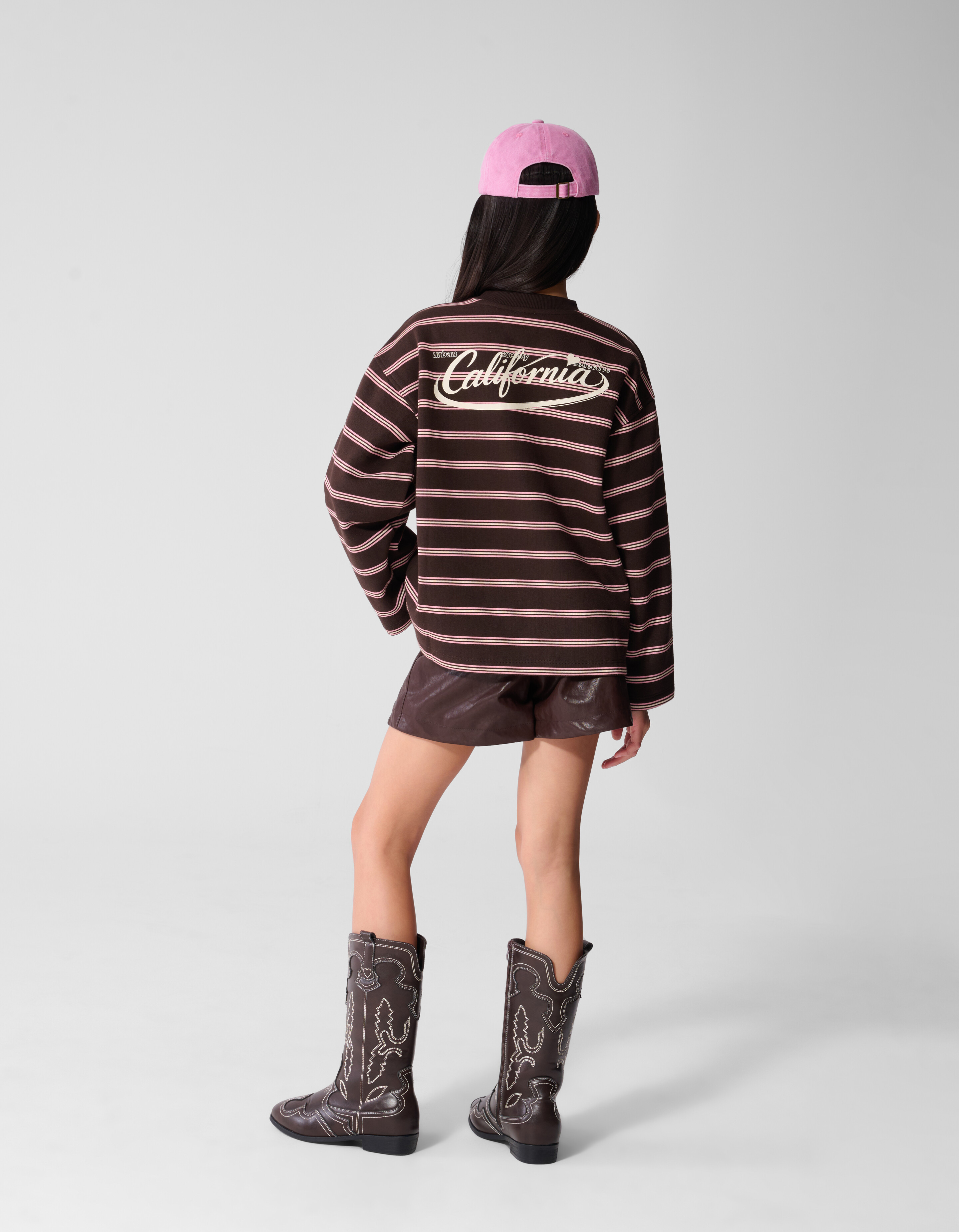 Vegane Ledershorts dunkelbraun SHOEBY GIRLS