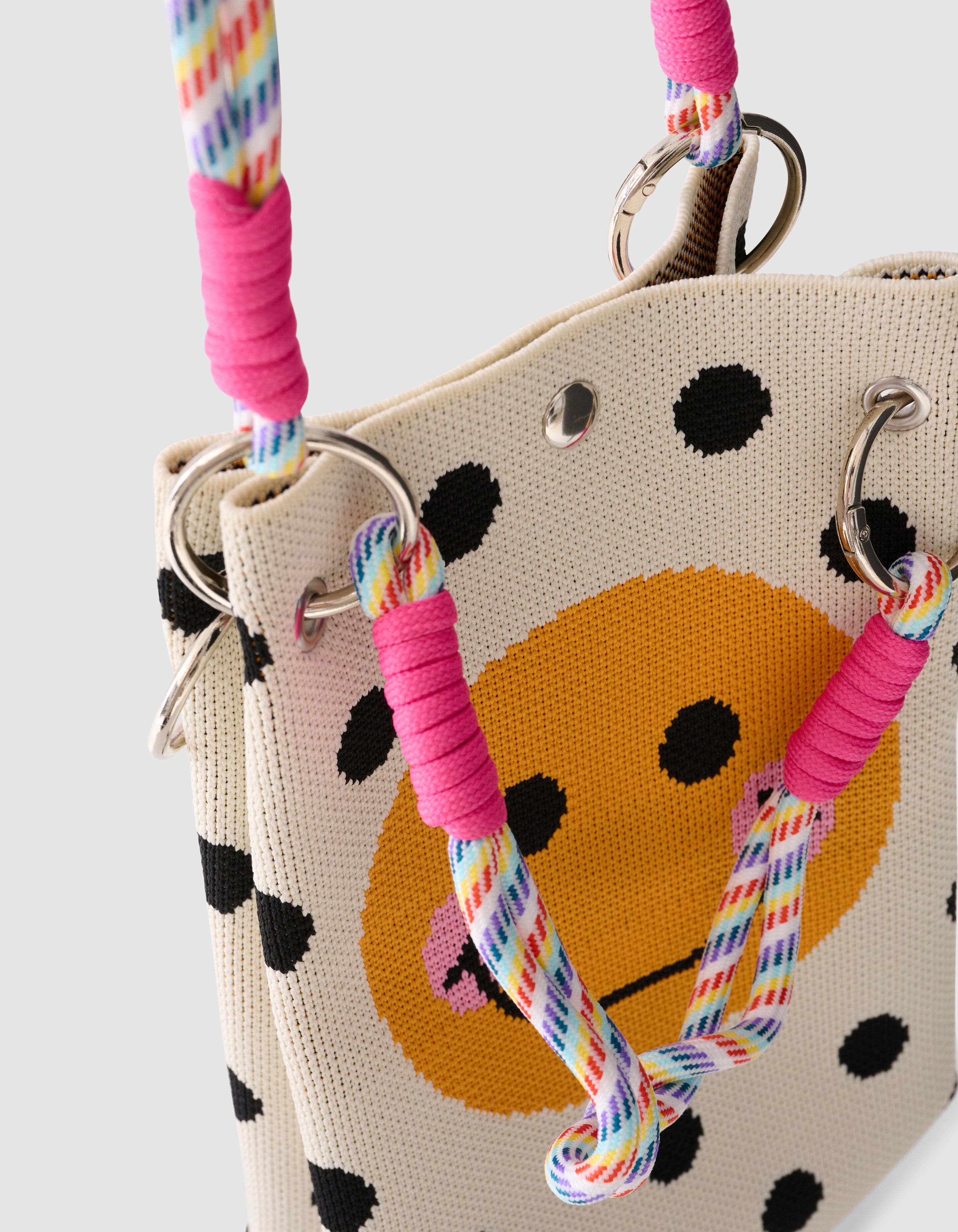 Gestrickte Polka-Dot-Tasche Gebrochen Wei&szlig; SHOEBY GIRLS