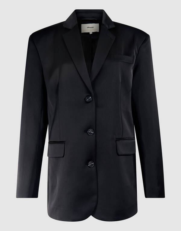 Satin Oversized Blazer Schwarz von Lonneke SHOEBY WOMEN