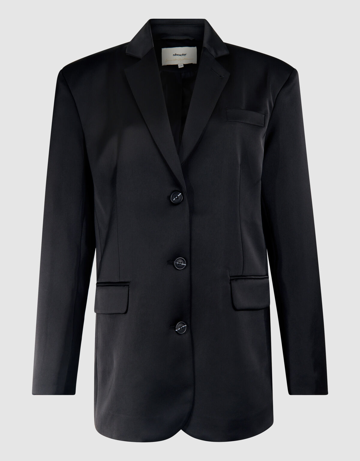 Satin Oversized Blazer Schwarz von Lonneke SHOEBY WOMEN