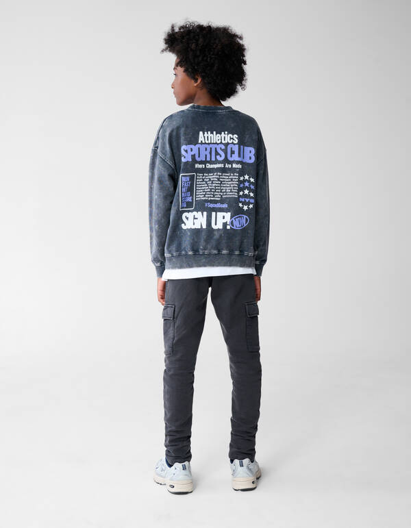 Gewaschene Cargo-Hose Dunkelgrau SHOEBY BOYS