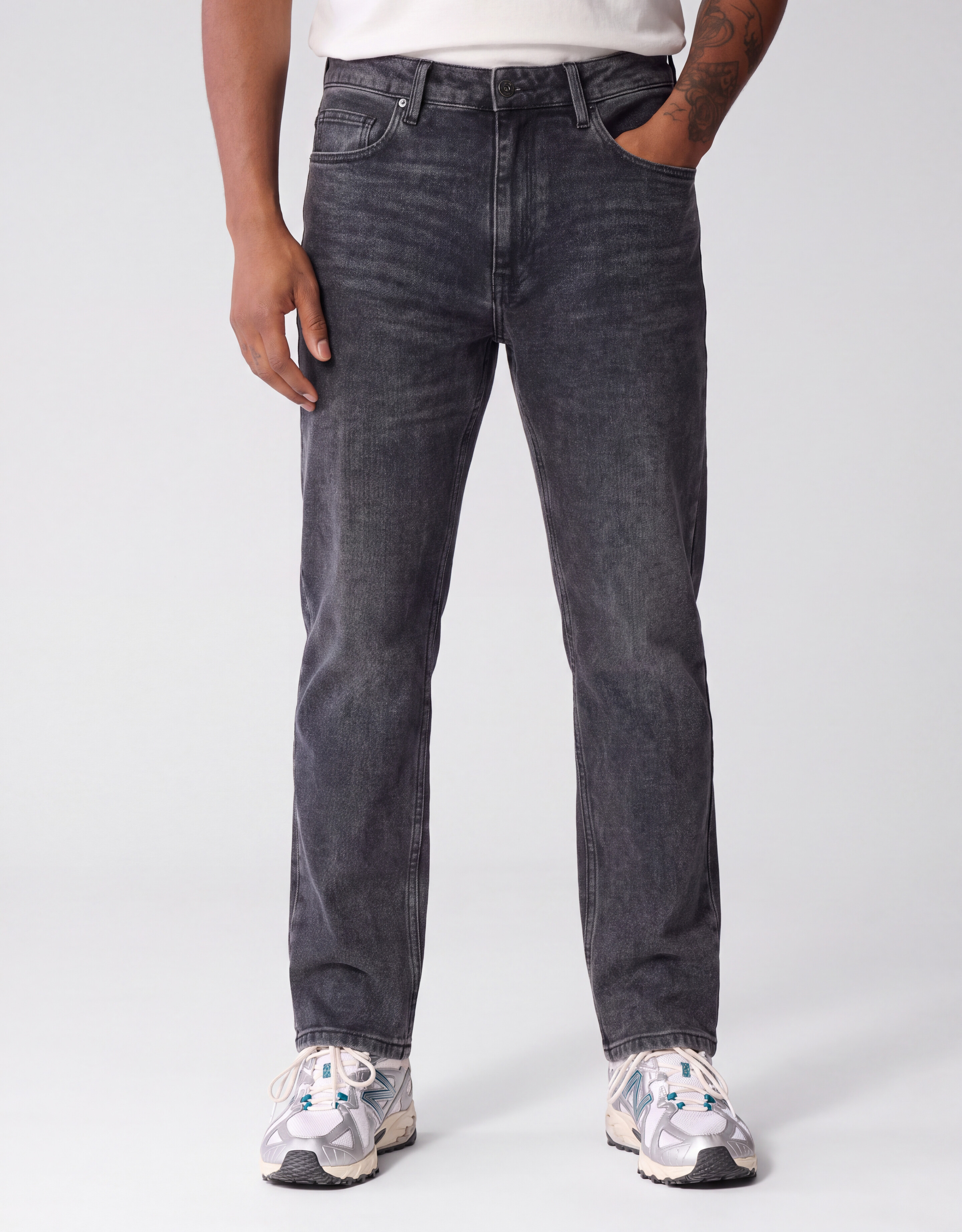 Slim Straight Fit Jeans Dunkelgrau L32 SHOEBY MEN