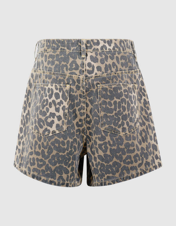 Leopard Denim Shorts Braun SHOEBY WOMEN