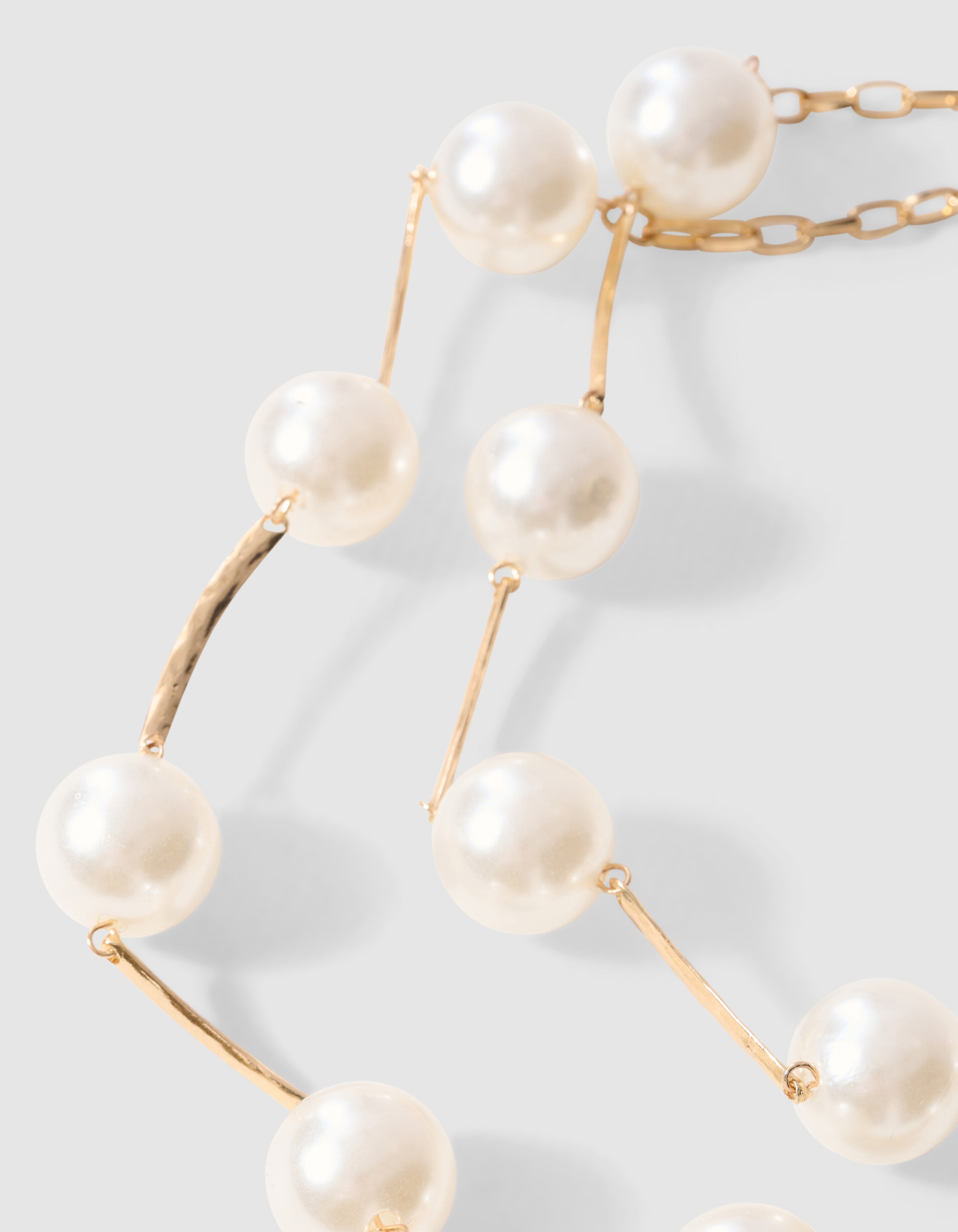 Doppelte Perlenkette Gold SHOEBY ACCESSOIRES