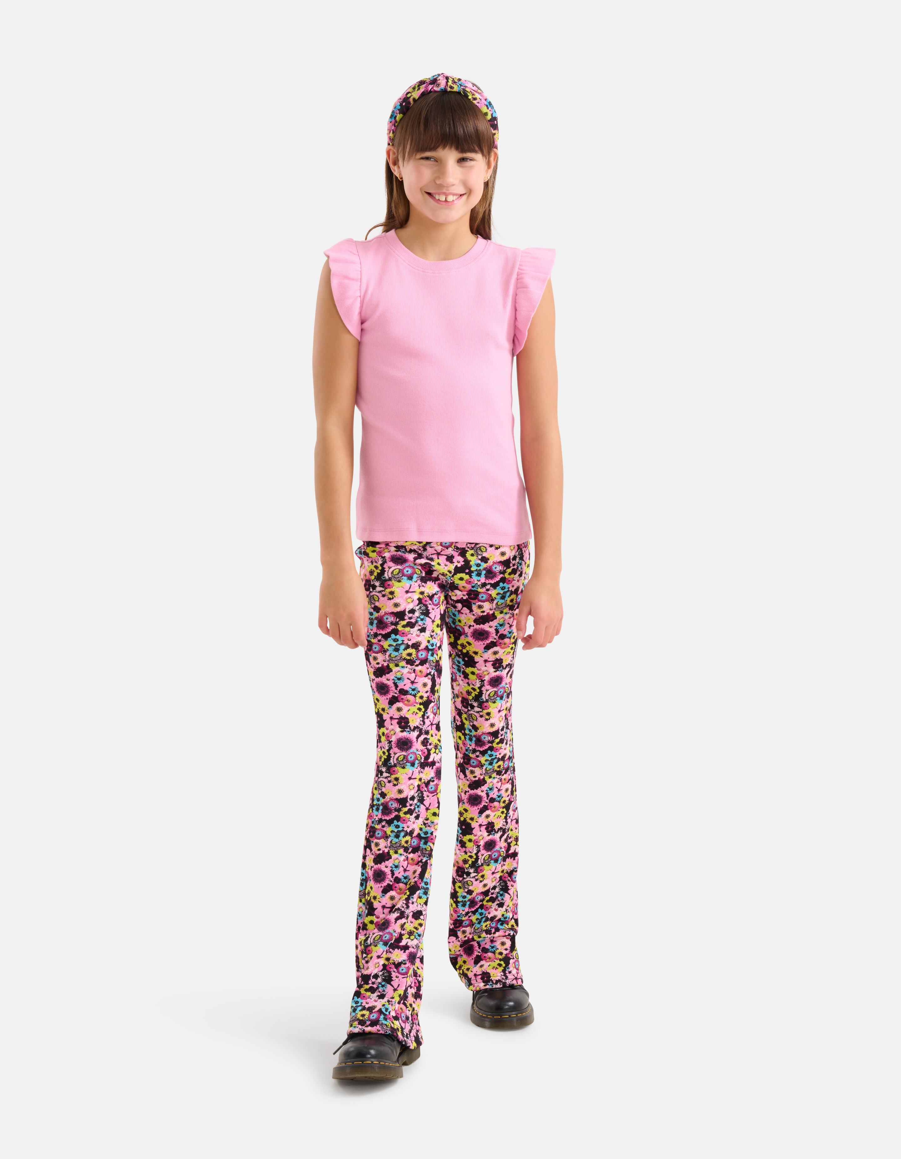 Ruffle Rib Top Rosa SHOEBY GIRLS