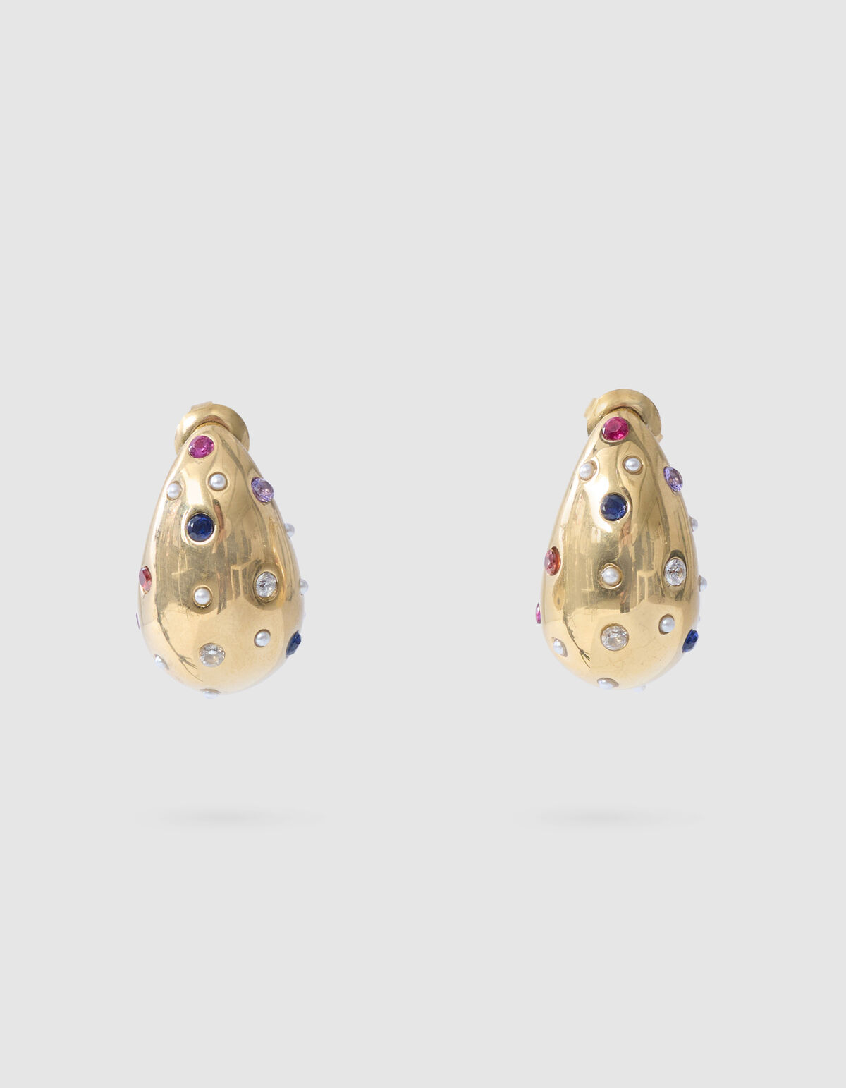 Strass-Tropfen-Ohrringe Gold SHOEBY ACCESSOIRES