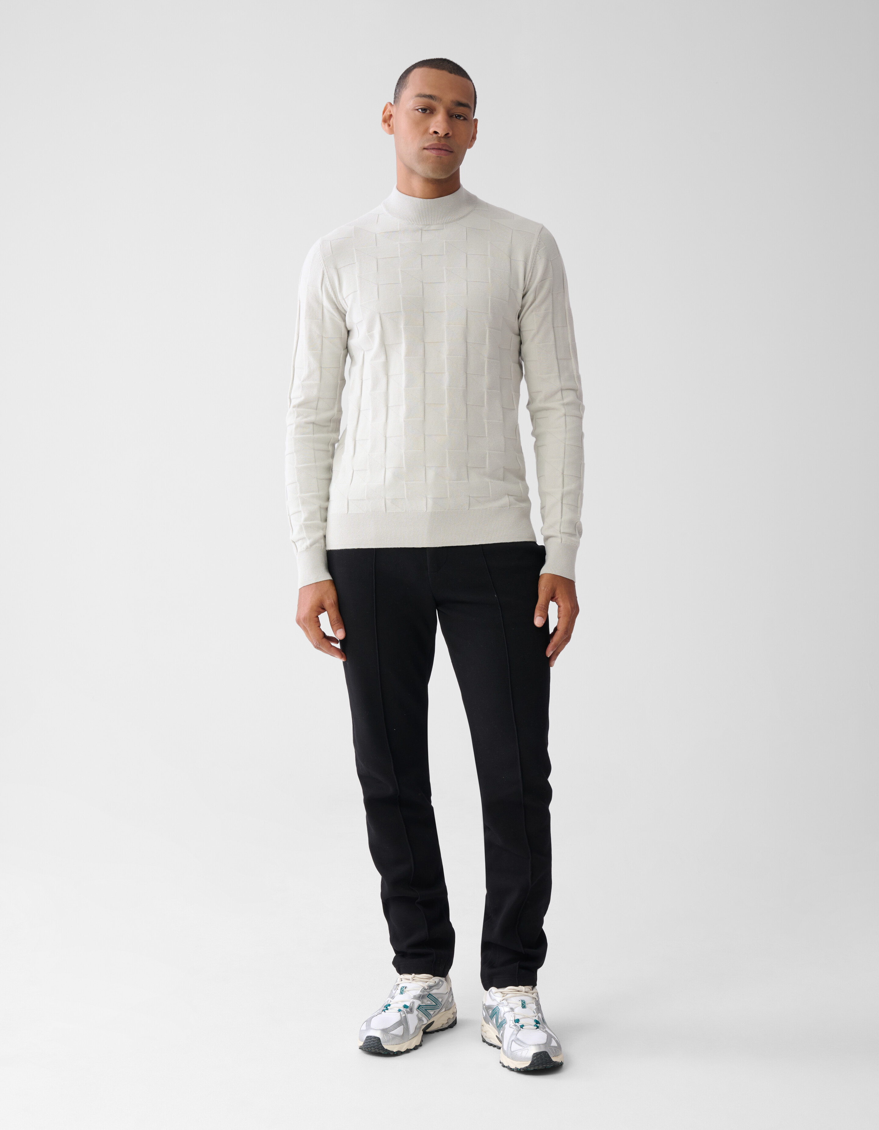 Pied De Poule Pullover Hellgrau SHOEBY MEN