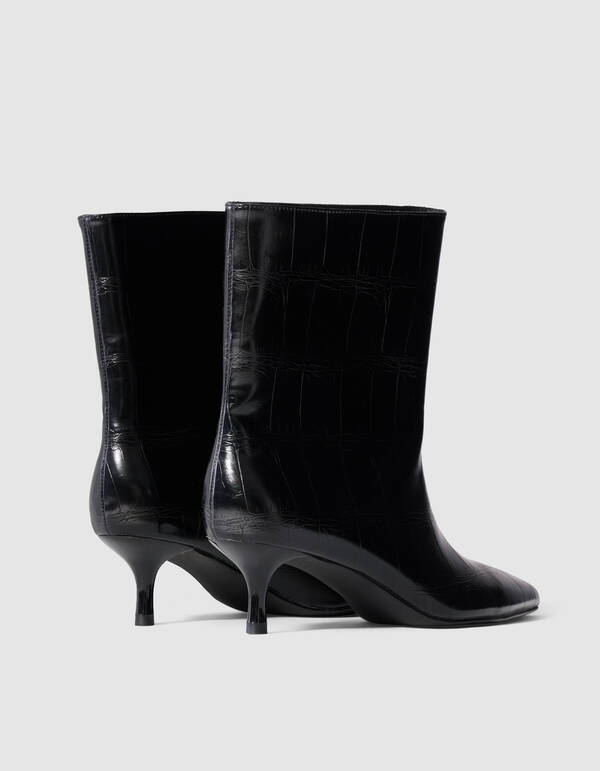 Kroko-Stiefel Schwarz SHOEBY SHOES