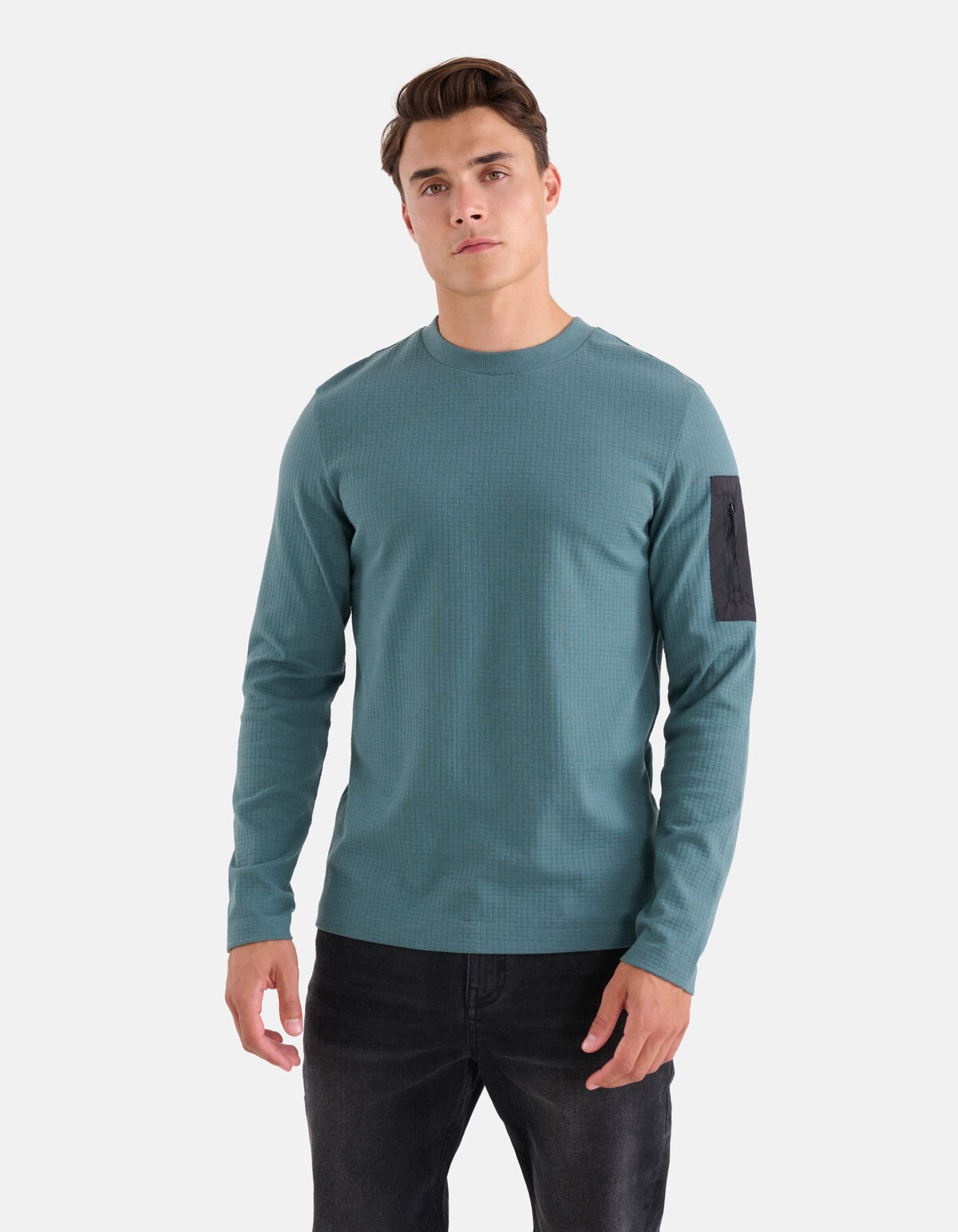 Jersey Textur Longsleeve Blau SHOEBY MEN