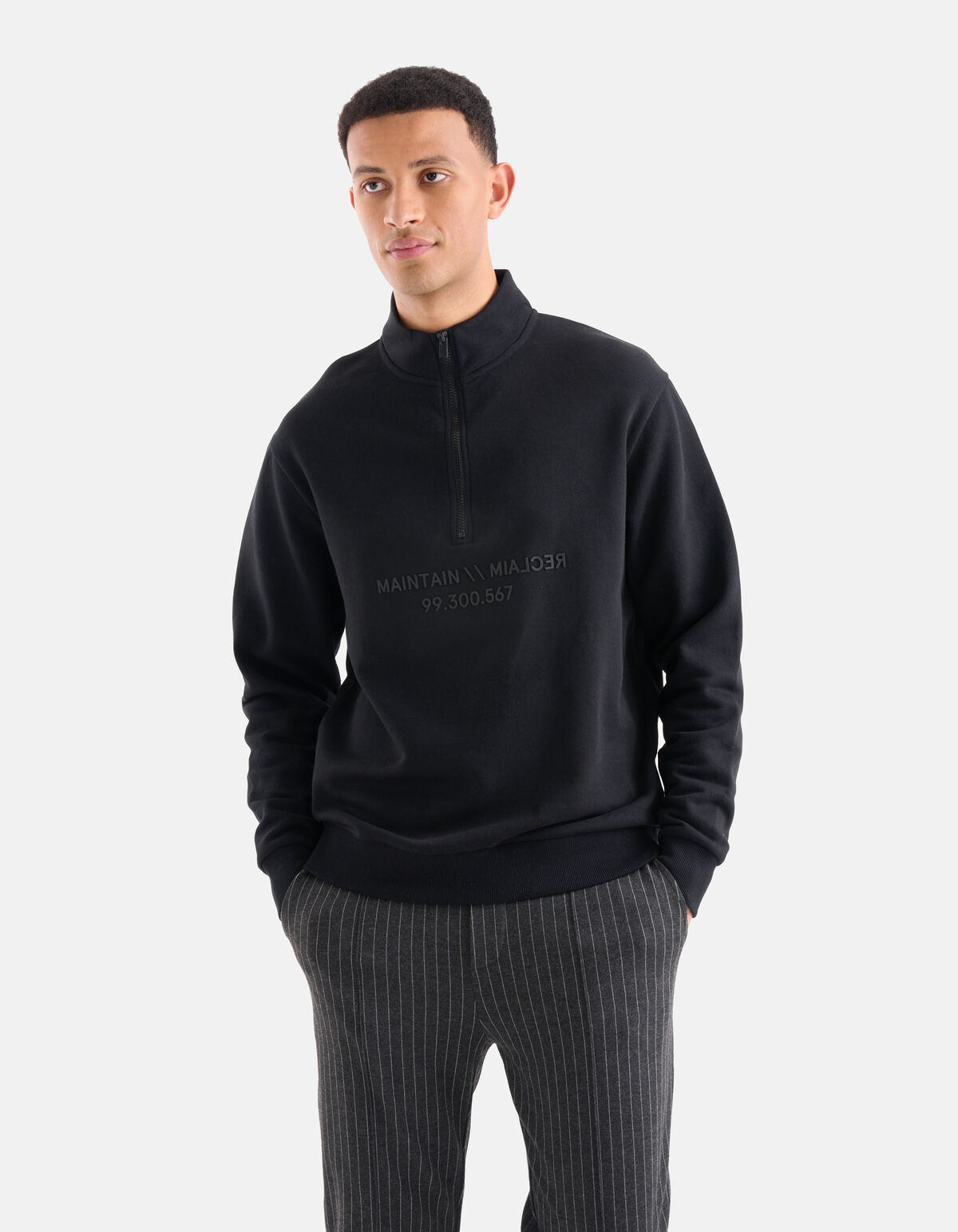 Zip Pullover Schwarz SHOEBY MEN