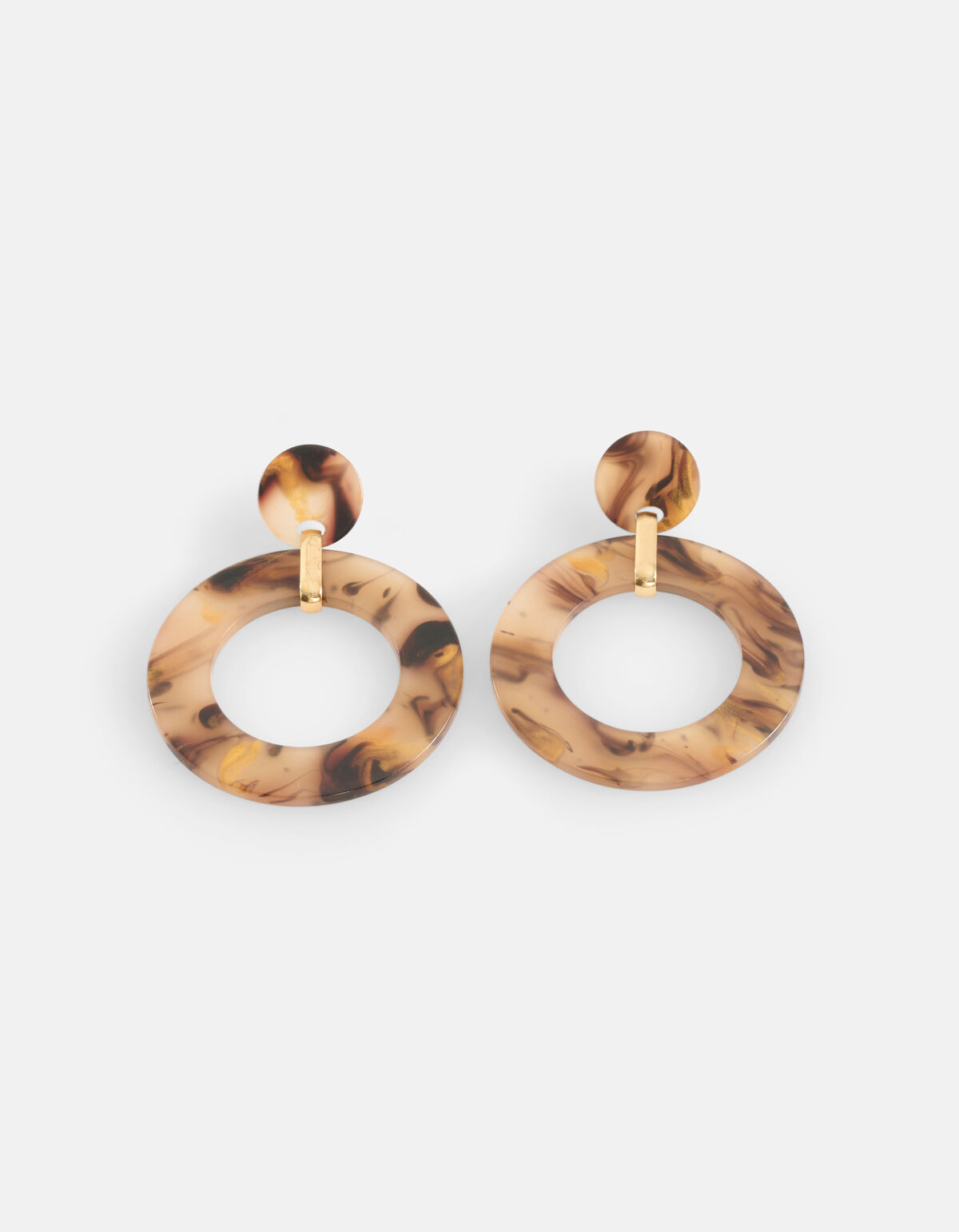 Runde Leoparden-Ohrringe Braun SHOEBY ACCESSOIRES